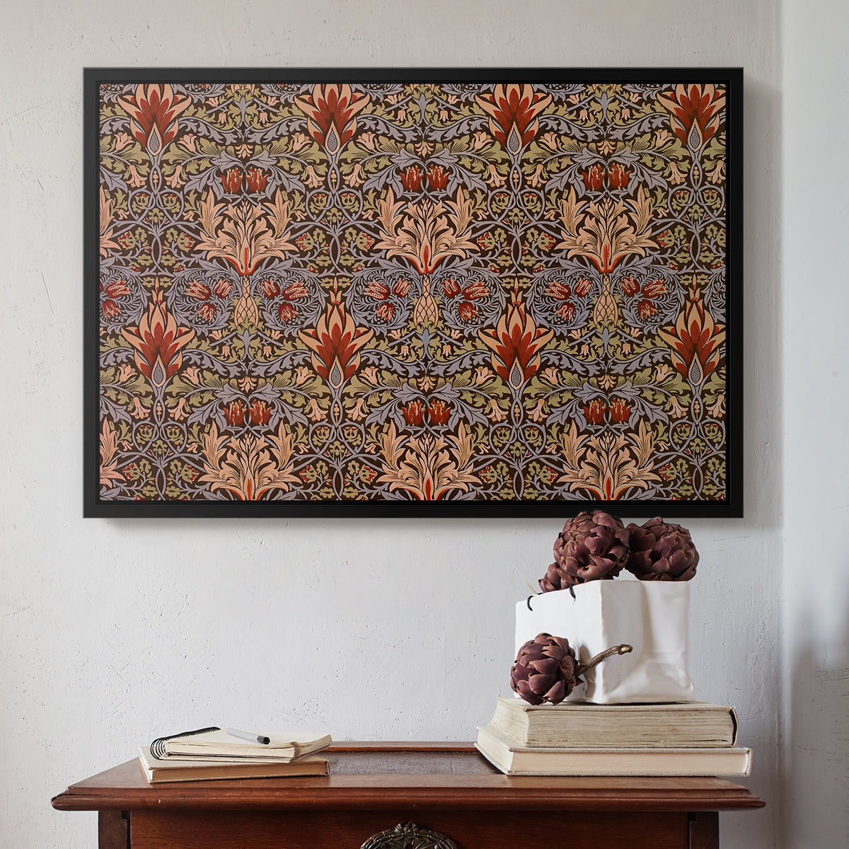 Snakeshead - Red/Cumin, c. 1876 - Floater Framed Canvas Print