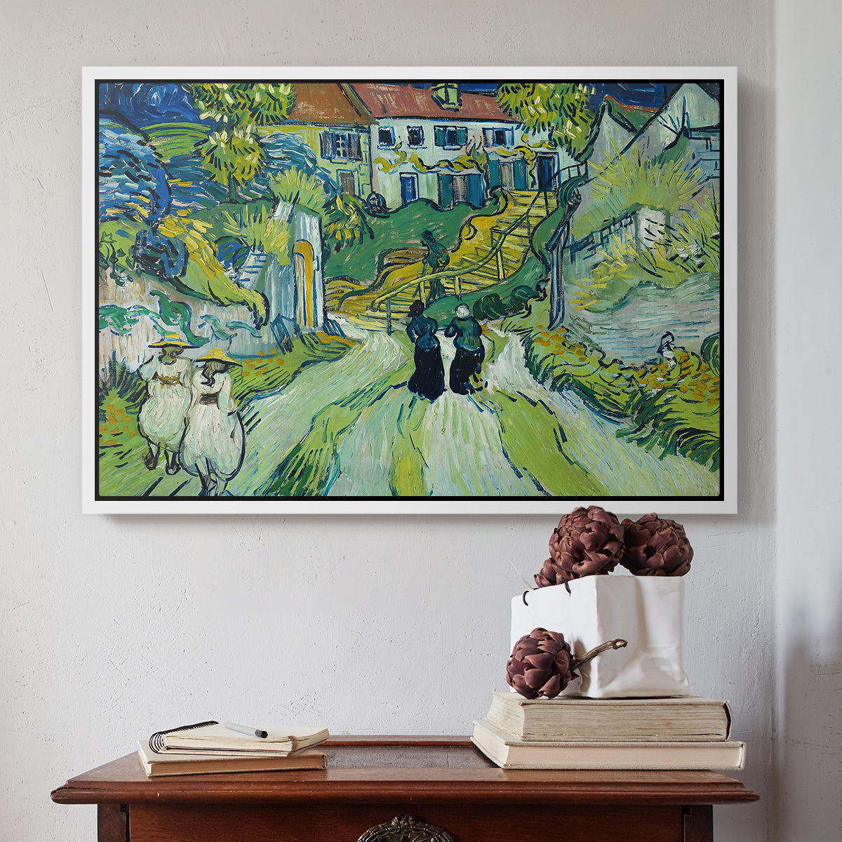 Stairway at Auvers, 1890 - Floater Framed Canvas Print