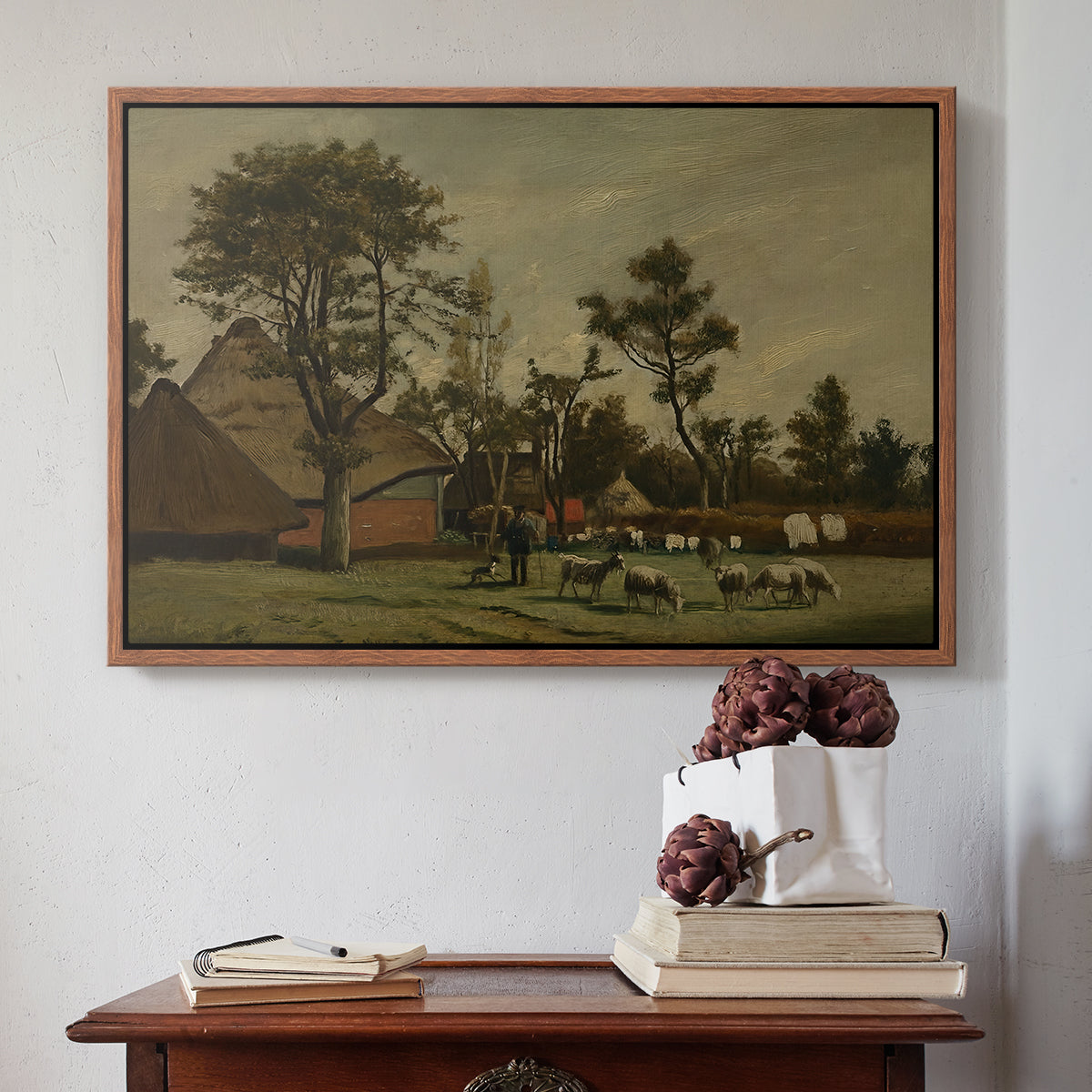 Farmhouse, c. 1865-1875 - Floater Framed Canvas Print