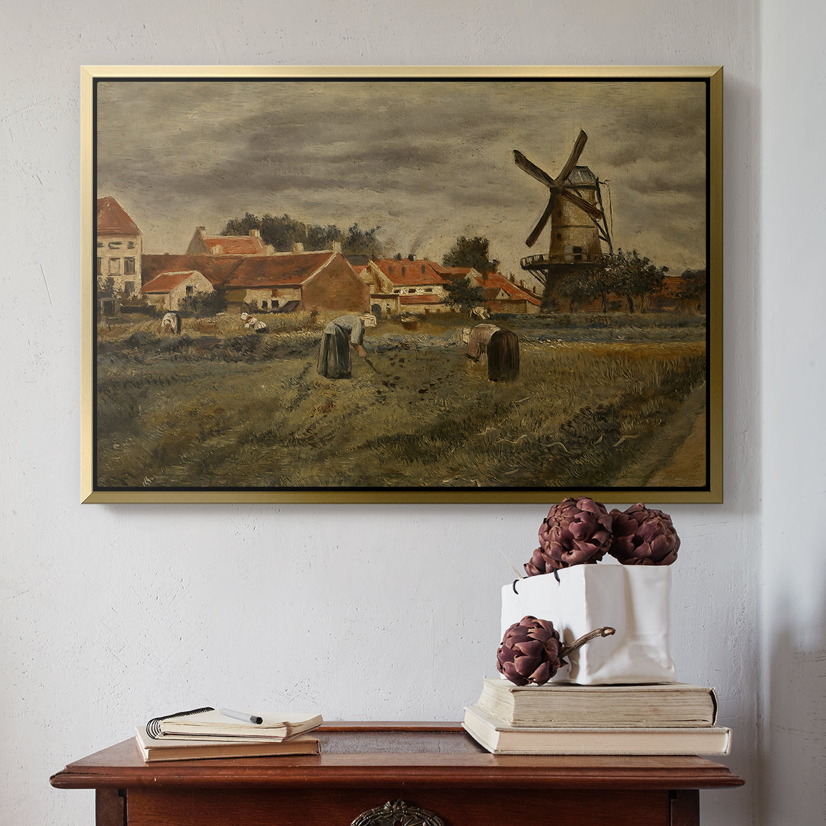 The Potato Harvest, c. 1875 - Floater Framed Canvas Print