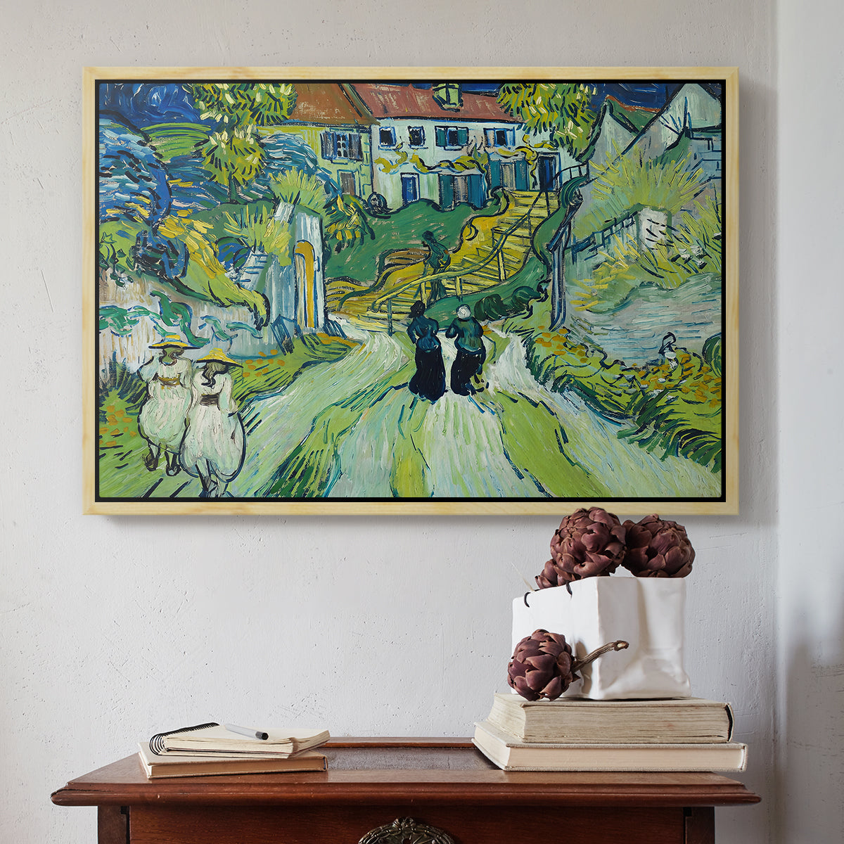 Stairway at Auvers, 1890 - Floater Framed Canvas Print