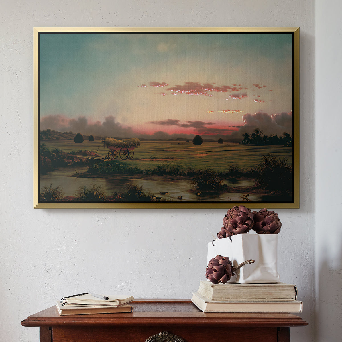 The Marshes at Rhode Island, 1866 - Floater Framed Canvas Print
