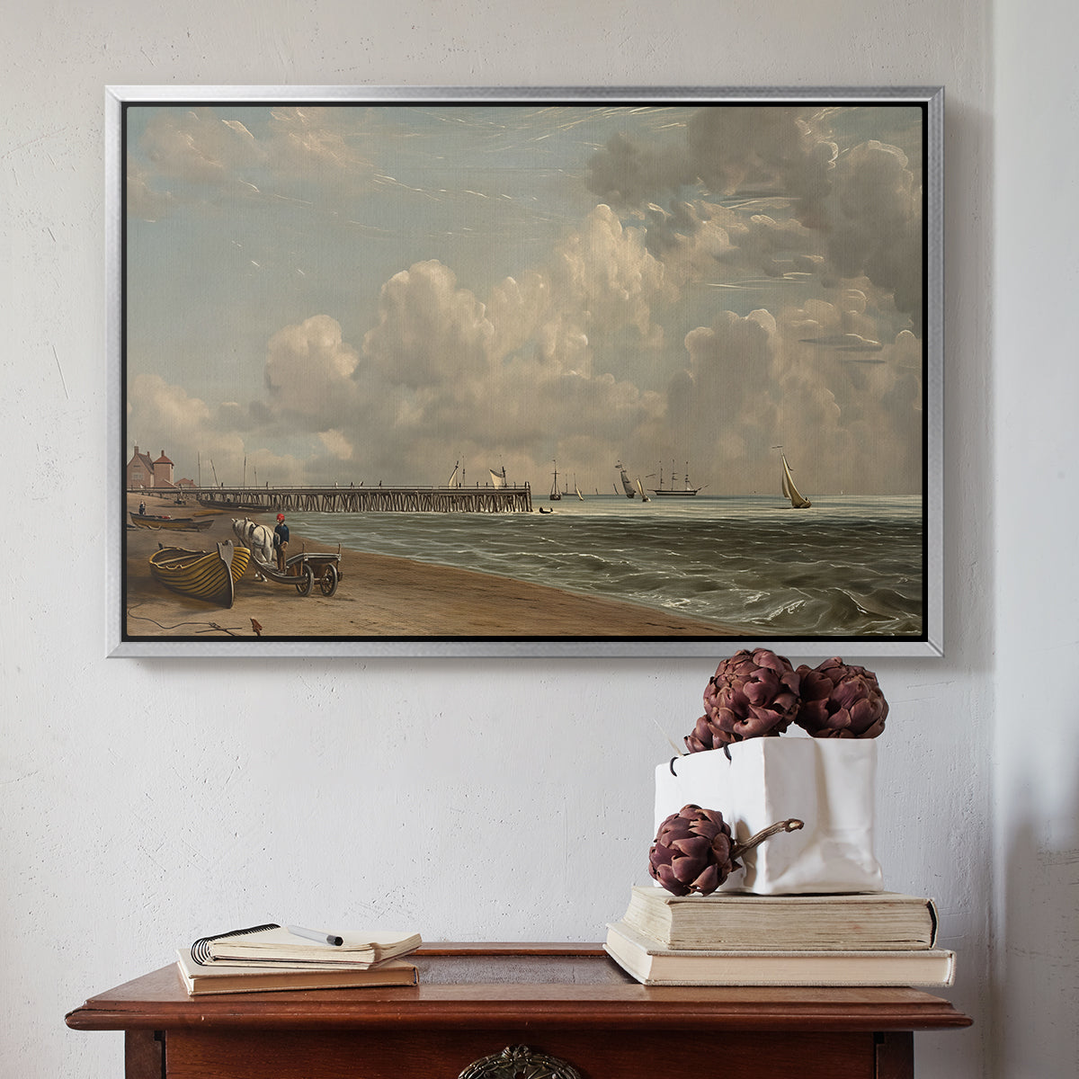 Yarmouth Jetty, 1822 - Floater Framed Canvas Print