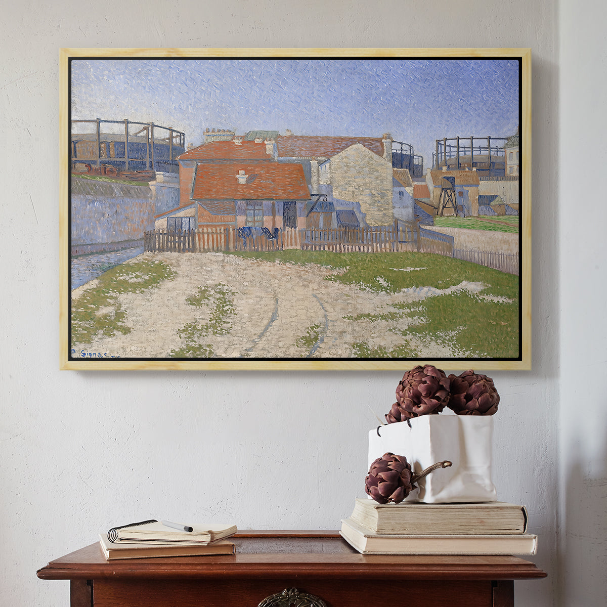 Gasometers at Clichy, 1886 - Floater Framed Canvas Print