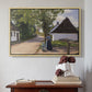 Danish Village Street with Woman and Milkman, 1880 - Floater Framed Canvas Print