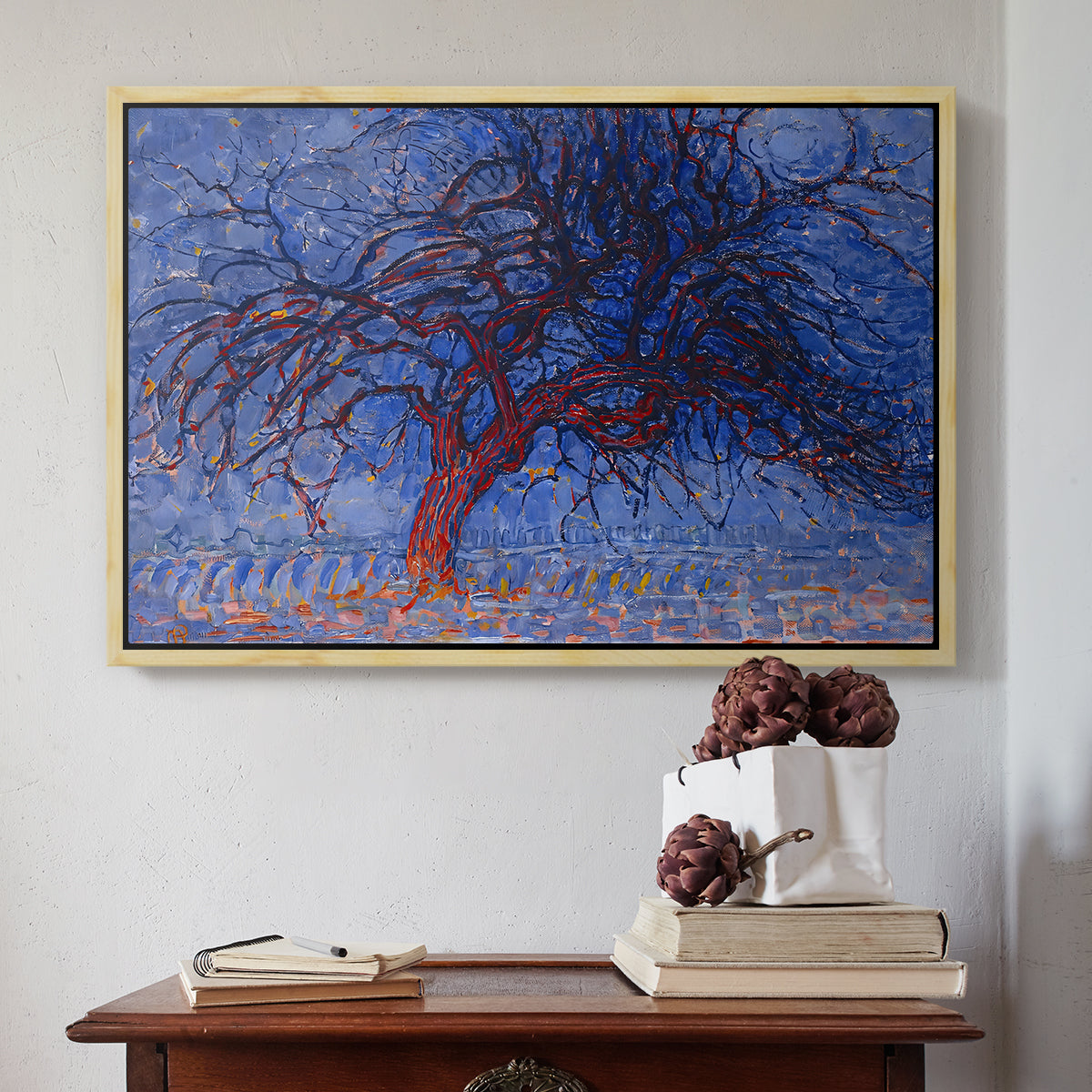 The Red Tree, 1909 - Floater Framed Canvas Print