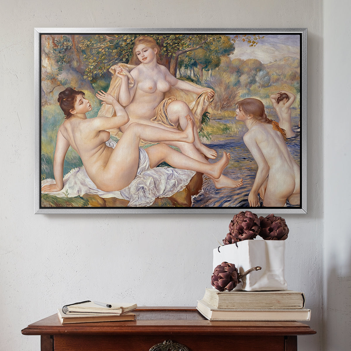 The Large Bathers, 1884-1887 - Floater Framed Canvas Print
