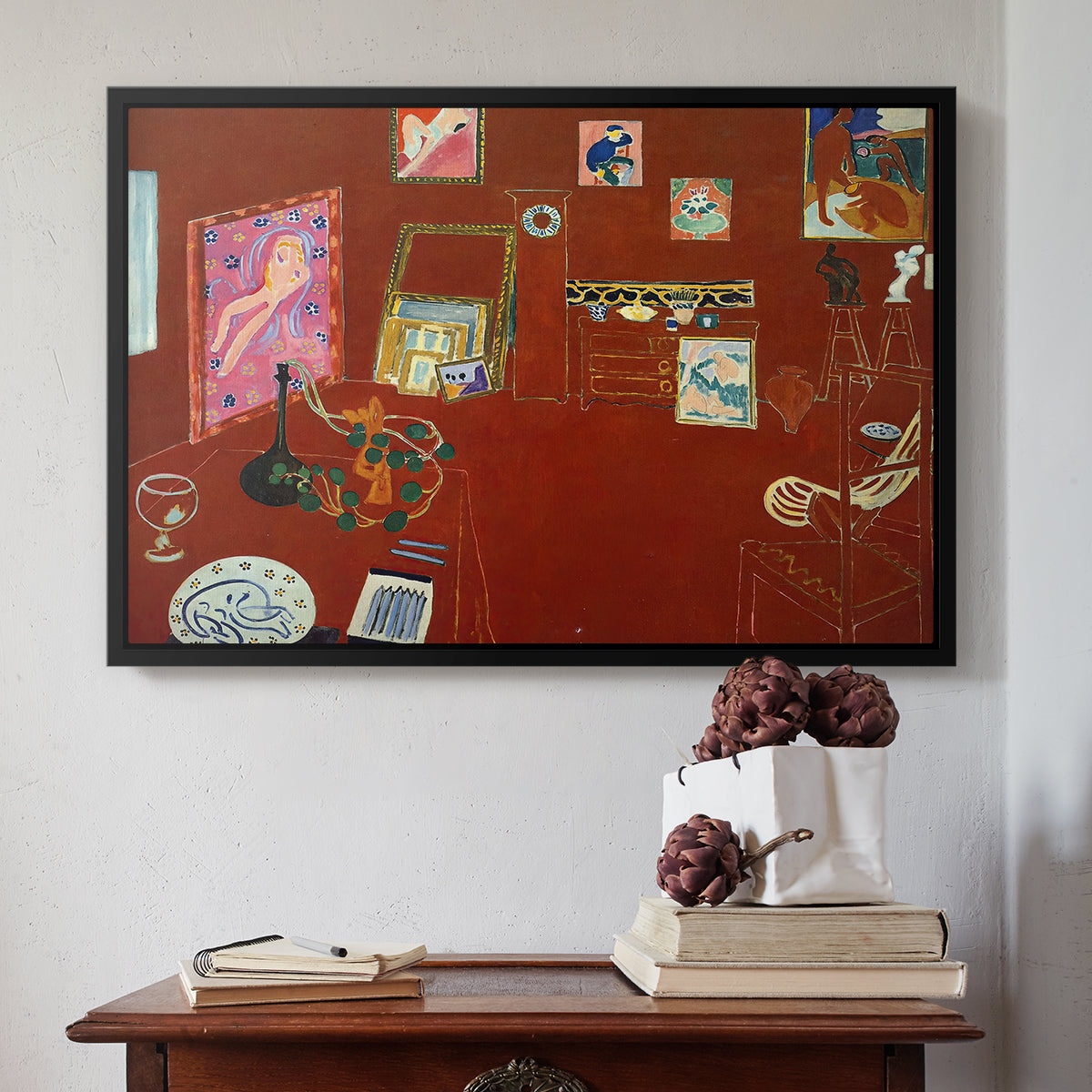 The Red Studio (L'Atelier Rouge), 1911 - Floater Framed Canvas Print