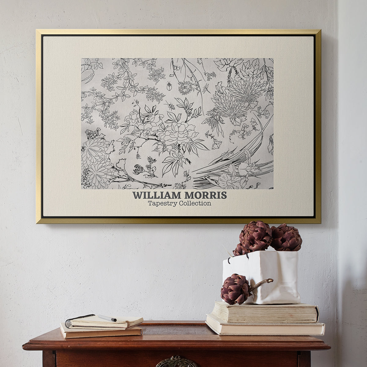 Fleurs, 1866 (Morris Inspired) - Floater Framed Canvas Print