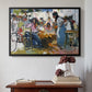 Net Menders in Valencia, 1909 - Floater Framed Canvas Print