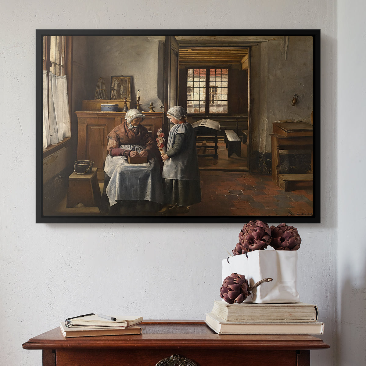 Grandmother's Feast, 1873 - Floater Framed Canvas Print
