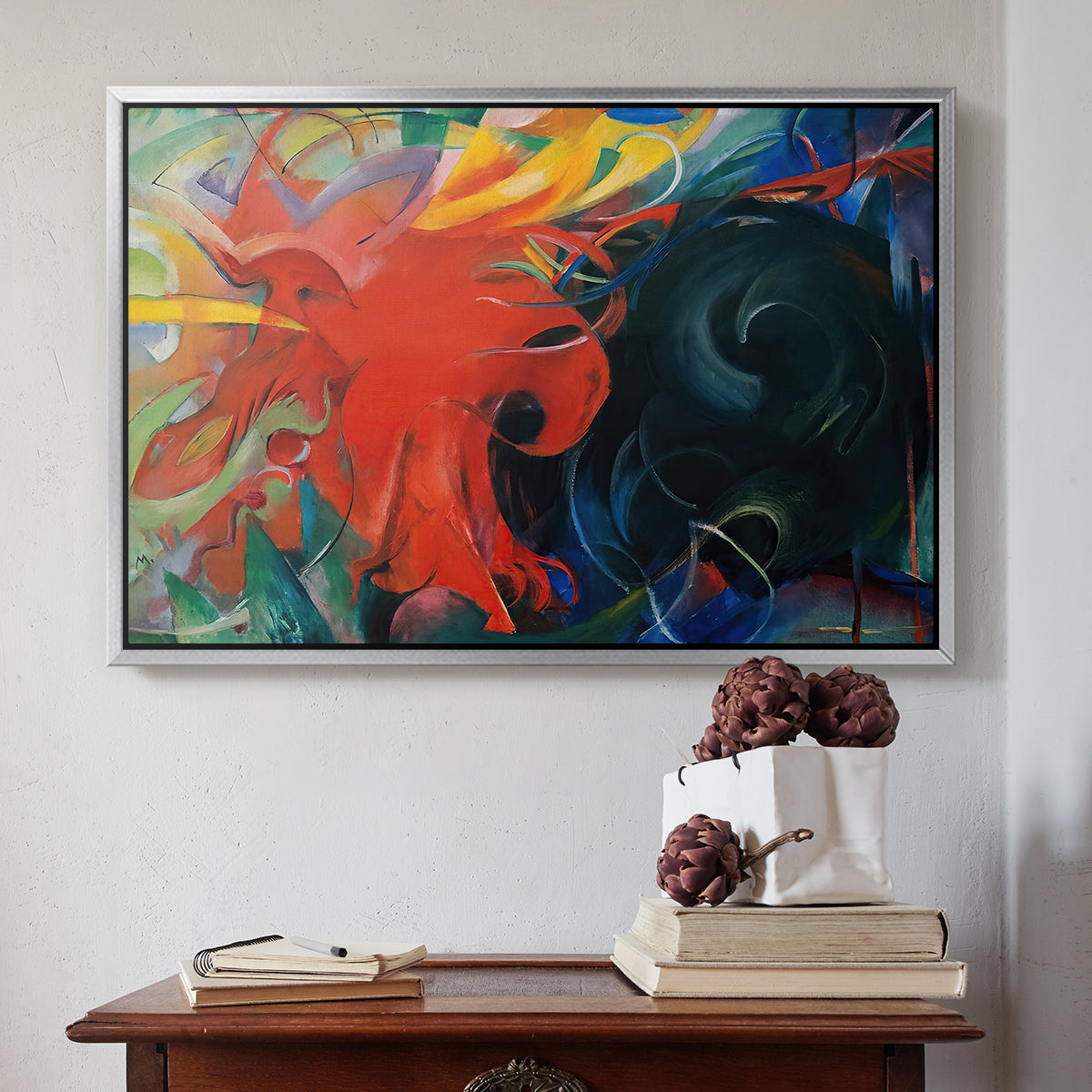 Fighting Forms, 1914 - Floater Framed Canvas Print