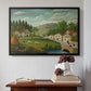 Pastoral Landscape with Stream, Fisherman and Strollers, 1875-1880 - Floater Framed Canvas Print