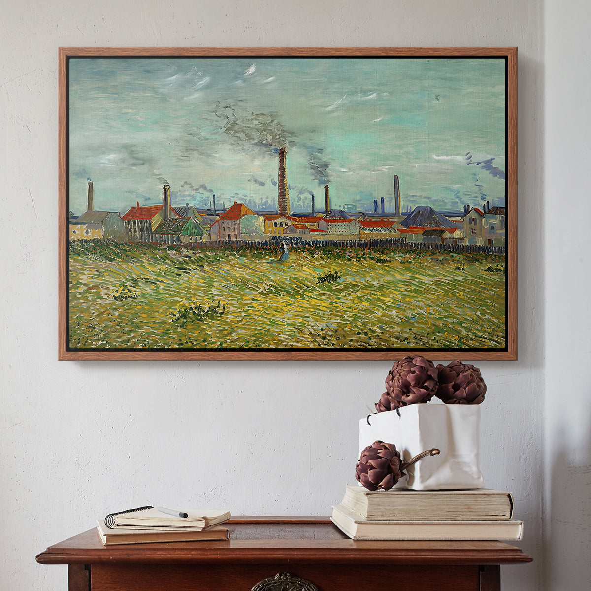 Factories at Clichy, 1887 - Floater Framed Canvas Print