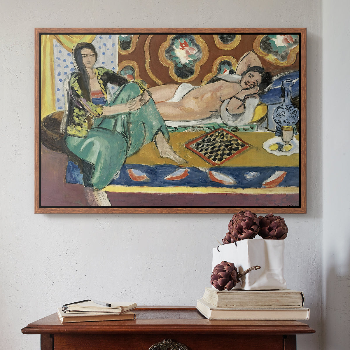 Odalisques Playing Checkers (Odalisques jouant aux dames), 1928 - Floater Framed Canvas Print