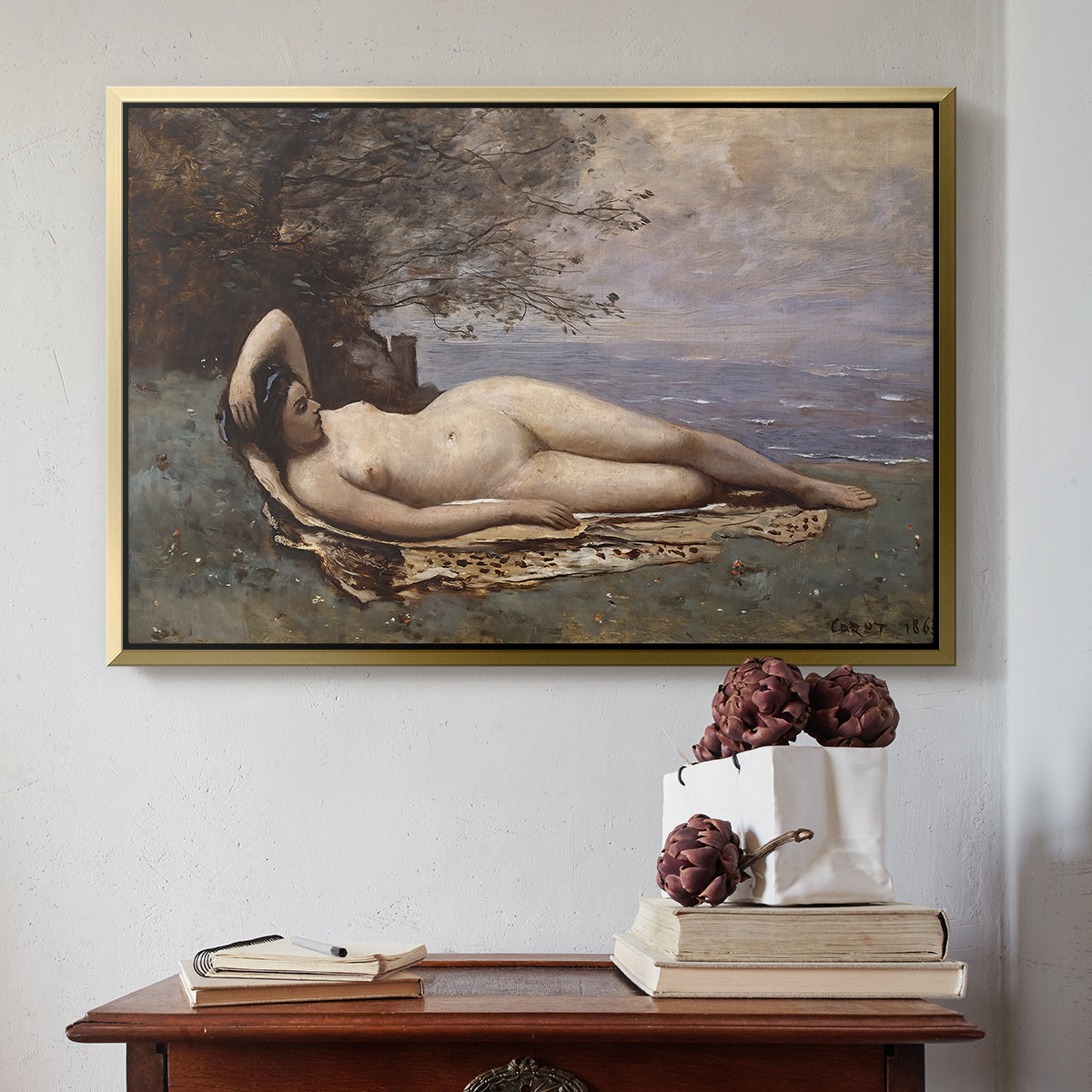 Bacchante by the Sea, 1865 - Floater Framed Canvas Print