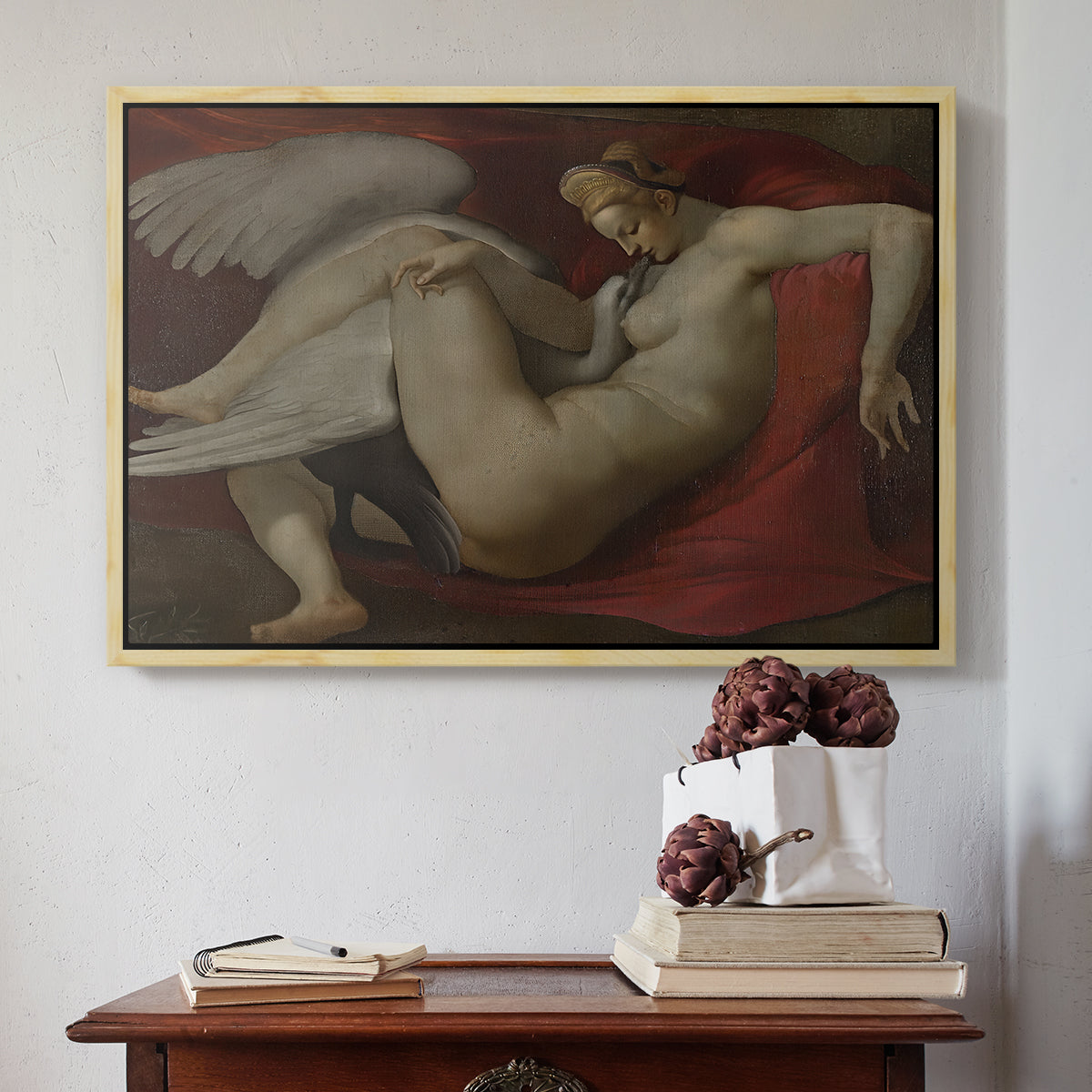 Leda and the Swan (16th-Century Version), c. 1530 - Floater Framed Canvas Print