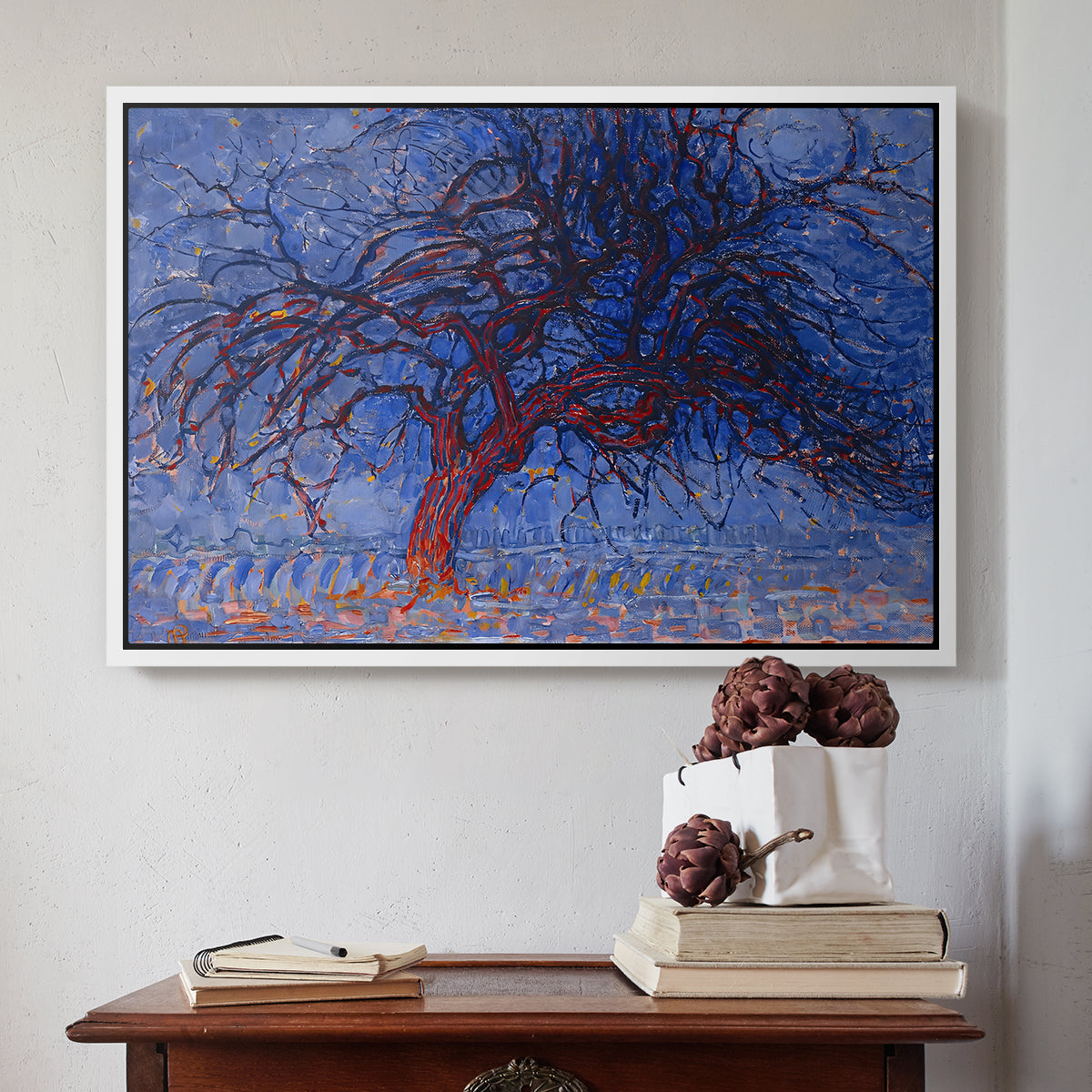 The Red Tree, 1909 - Floater Framed Canvas Print
