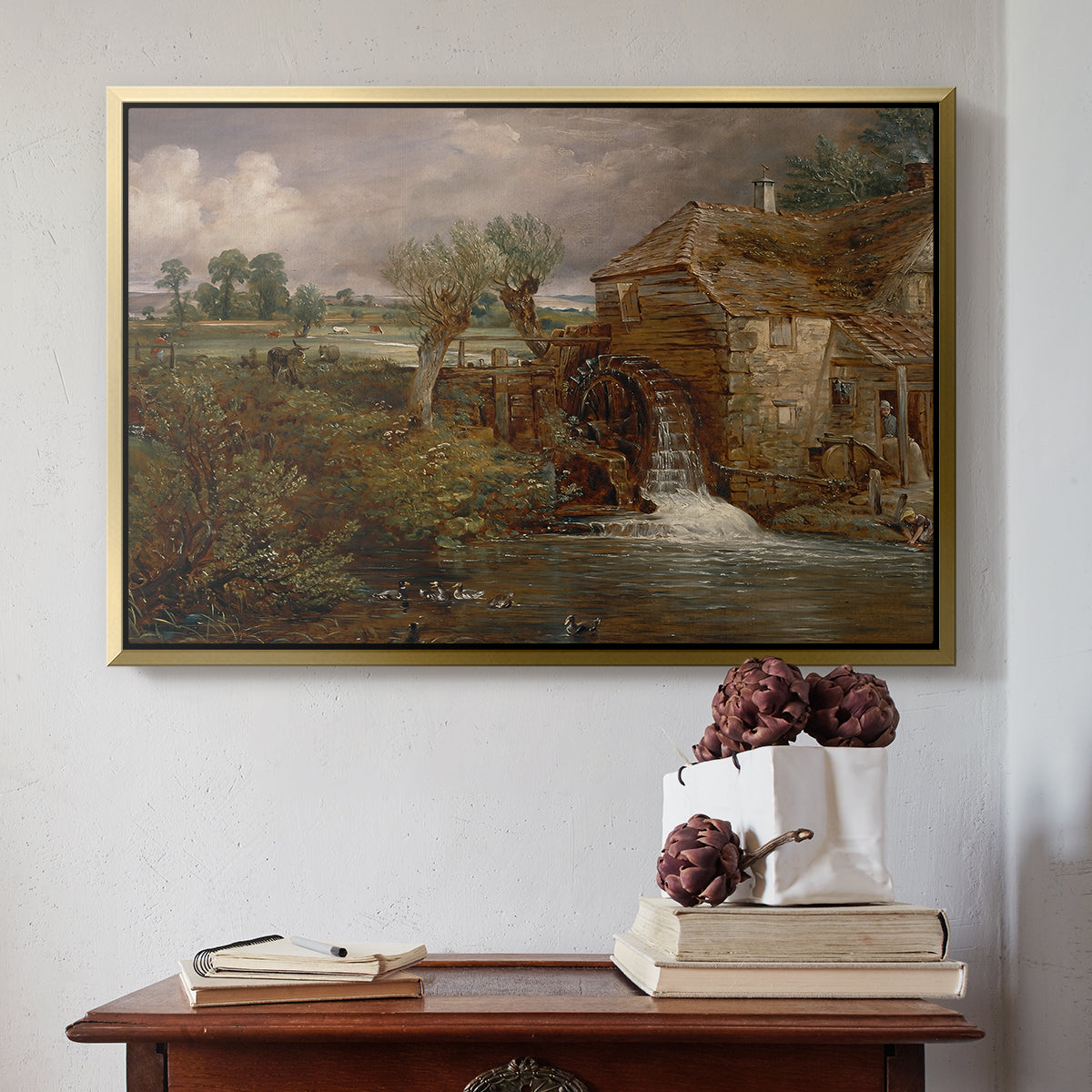 Parham Mill, Gillingham, 1826 - Floater Framed Canvas Print