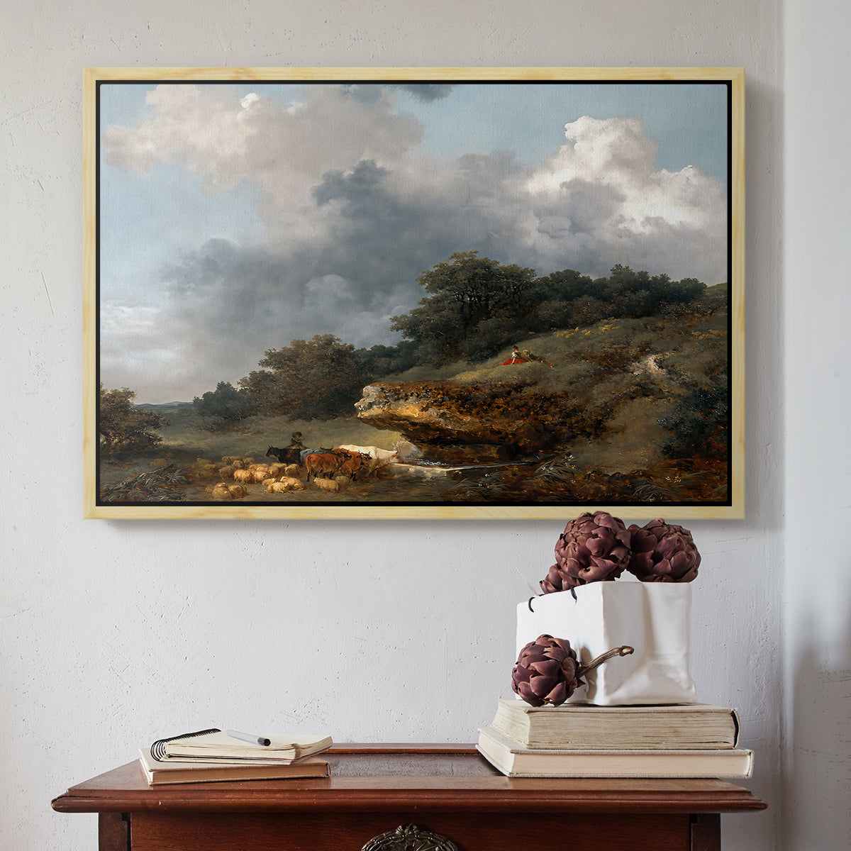 The Watering Place, c. 1765 - Floater Framed Canvas Print