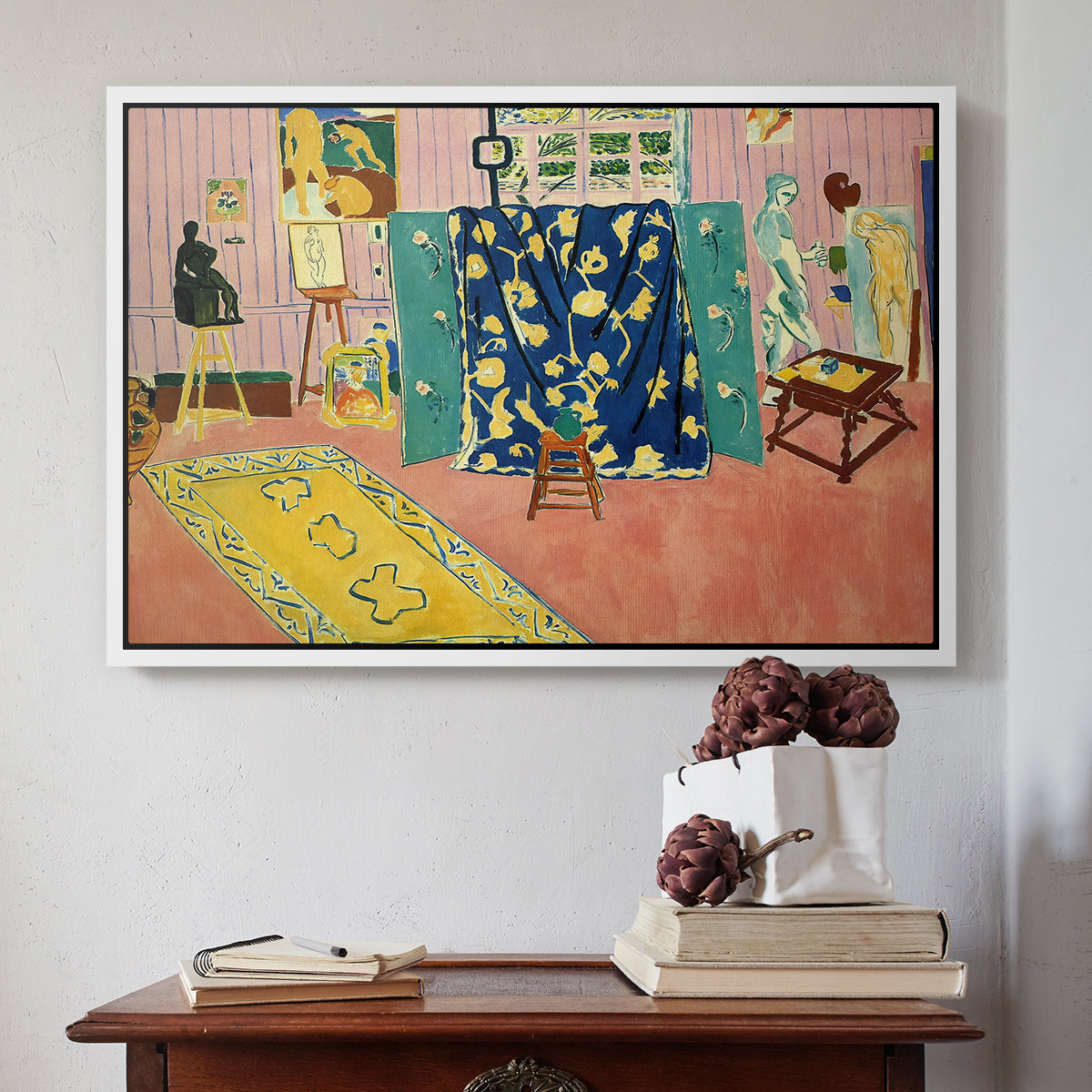 The Pink Studio (L'Atelier Rose), 1911 - Floater Framed Canvas Print