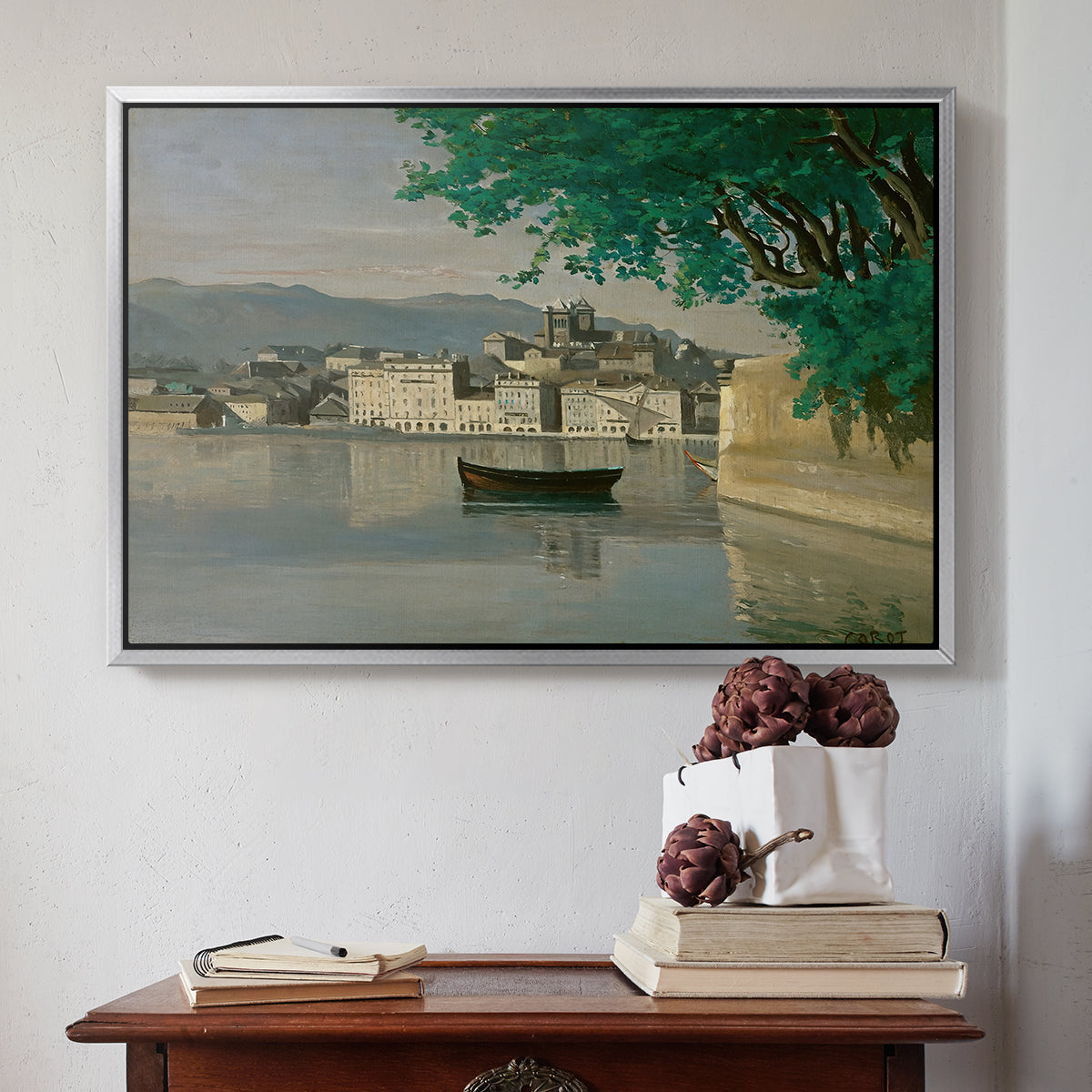 Geneva View of Part of the City, c. 1834-1835 - Floater Framed Canvas Print