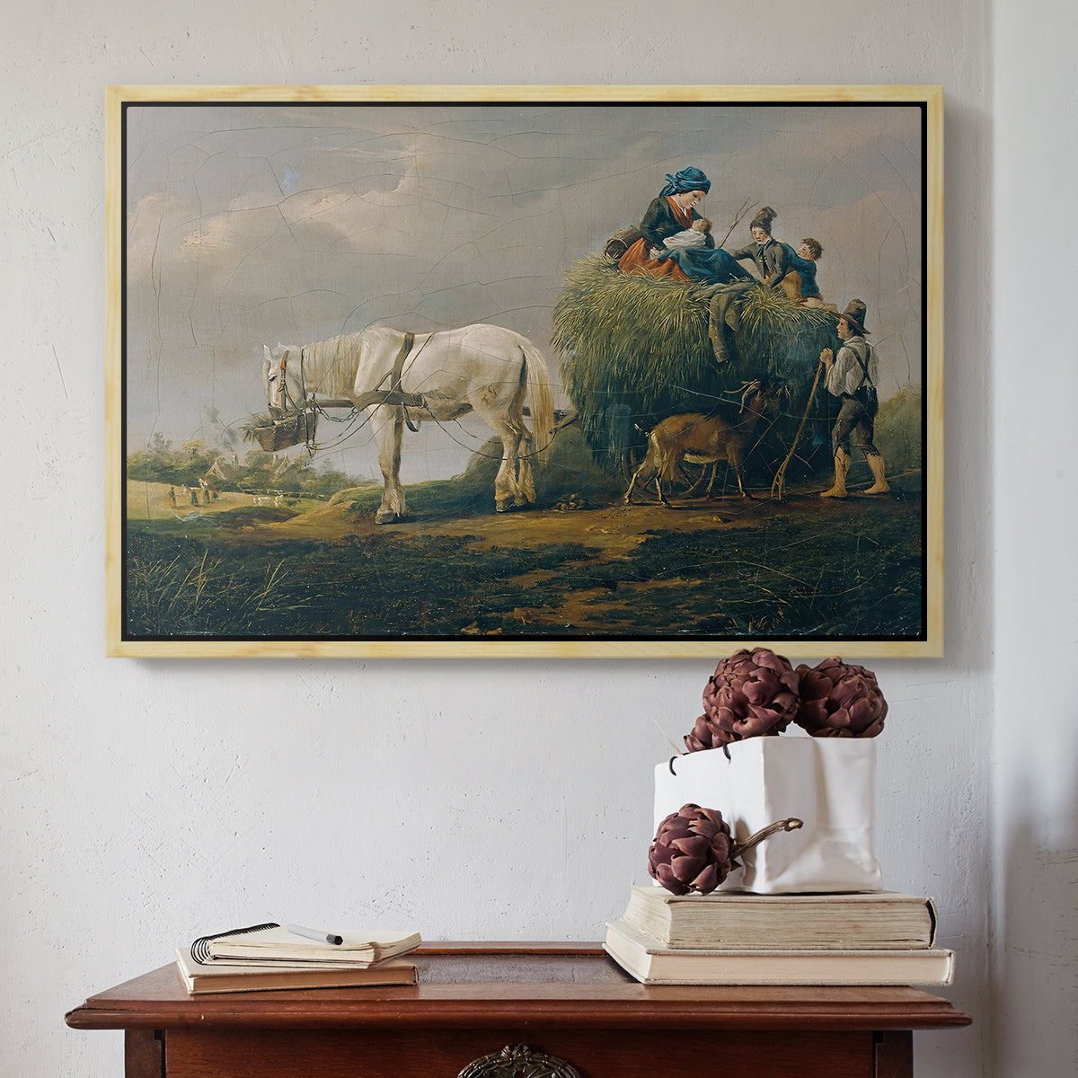 The Hay Wagon (Der Heuwagen), 1824 - Floater Framed Canvas Print