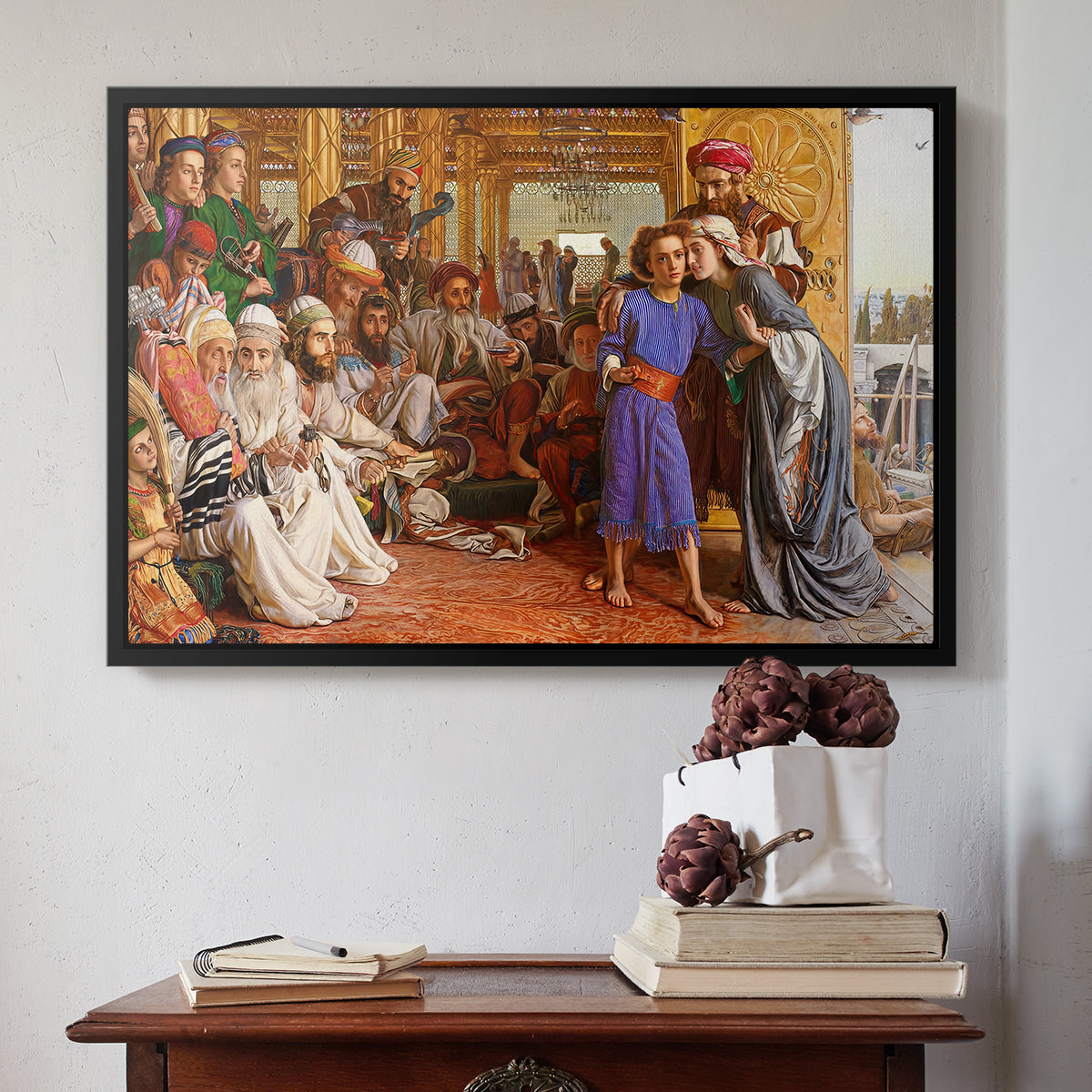 The Finding of the Saviour in the Temple, 1854-1860 - Floater Framed Canvas Print