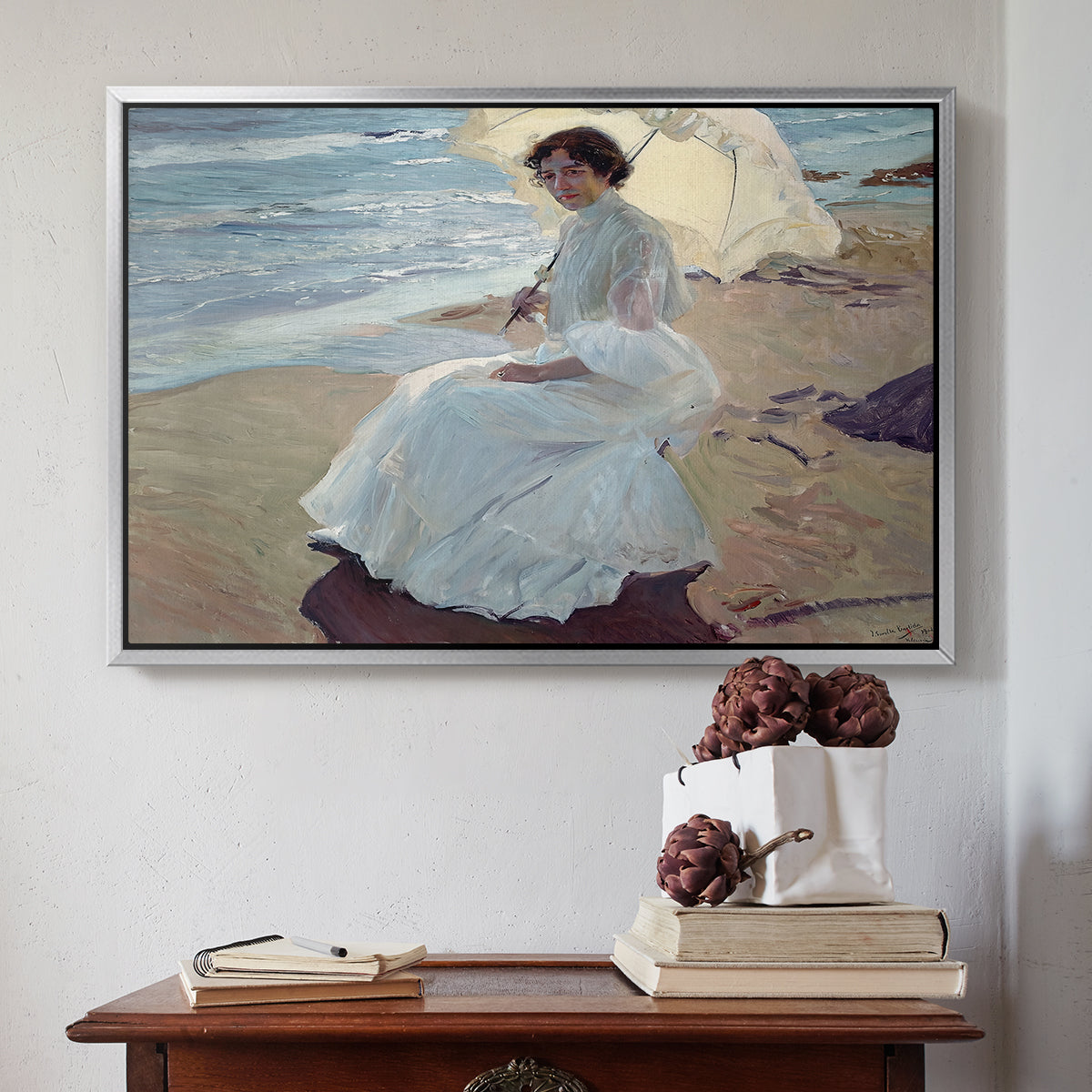 Clotilde on the Beach, 1904 - Floater Framed Canvas Print