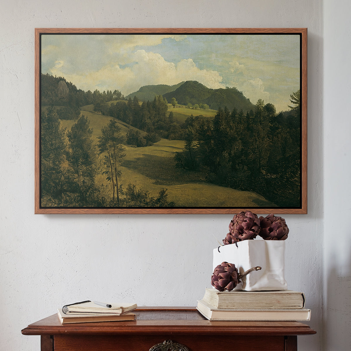 Landscape near Miesenbach, c. 1830 - Floater Framed Canvas Print