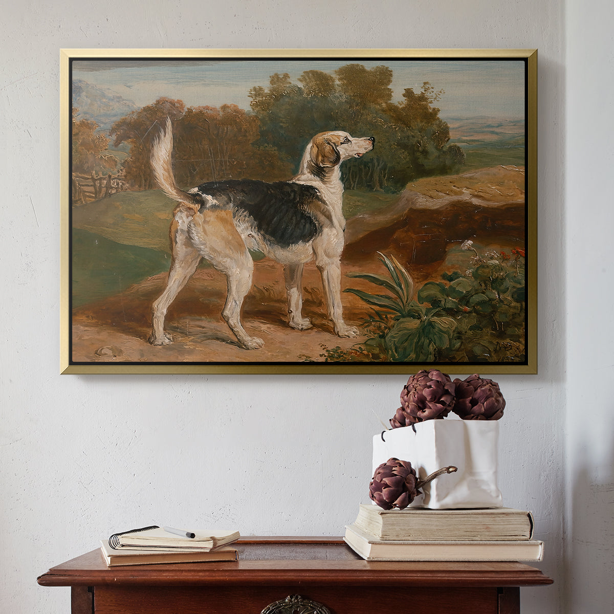Ravager, One of the Lambton Hounds, 1835 - Floater Framed Canvas Print