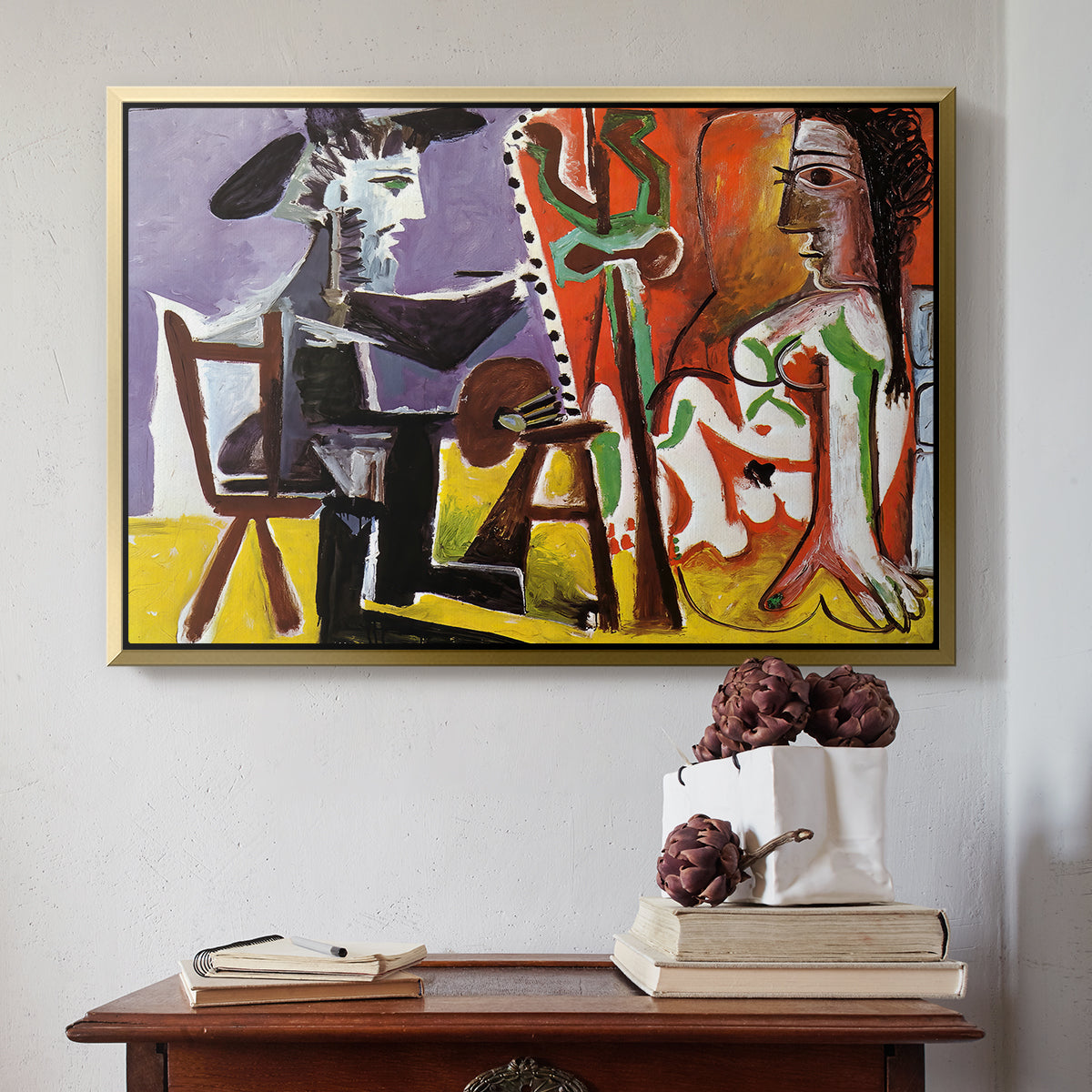 The Painter and His Model, 1963 - Floater Framed Canvas Print