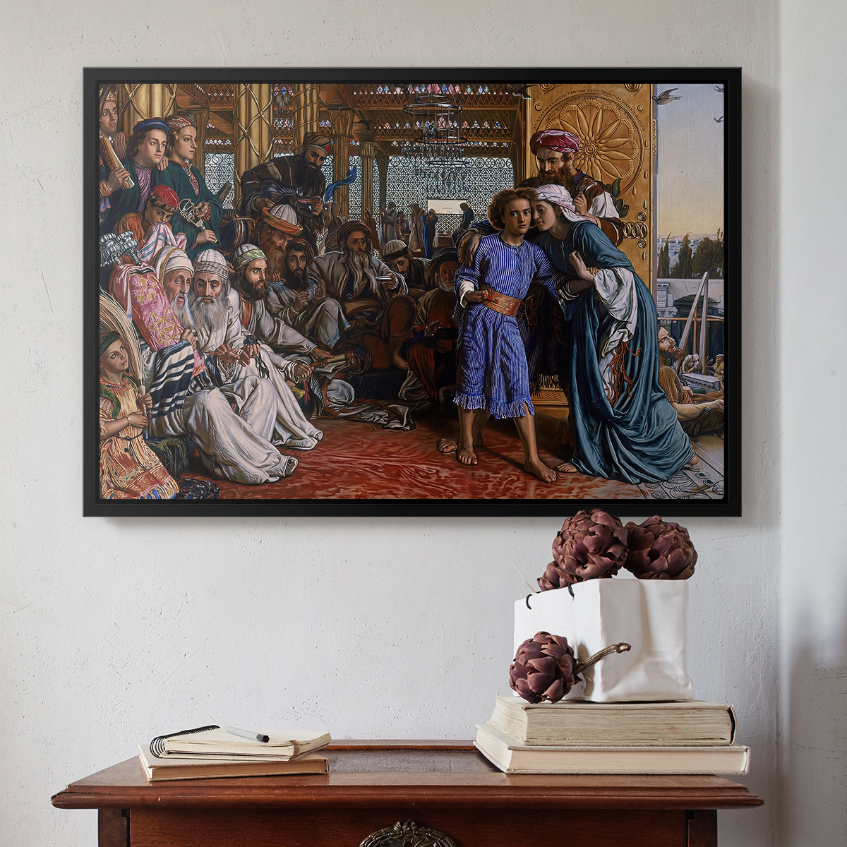 The Finding of the Saviour in the Temple, 1854-1860 - Floater Framed Canvas Print