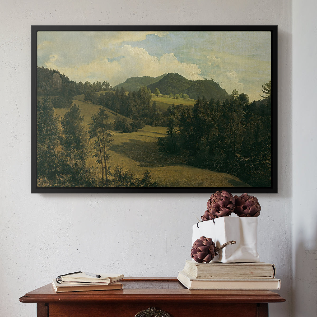 Landscape near Miesenbach, c. 1830 - Floater Framed Canvas Print
