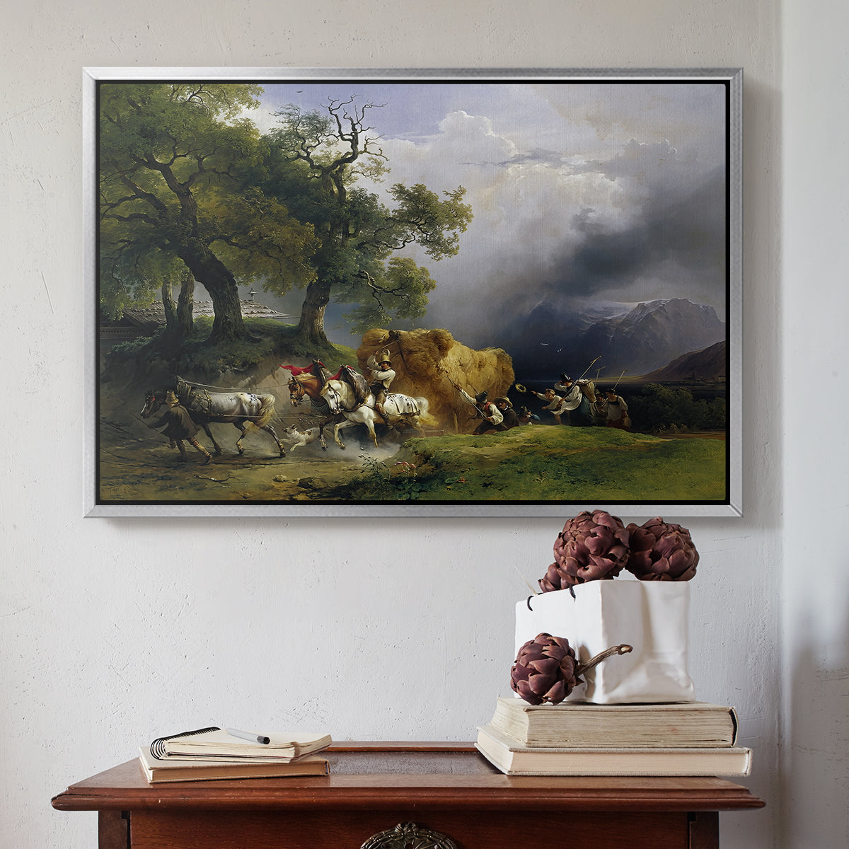 The Harvest Wagon (Der Heuwagen), c. 1850 - Floater Framed Canvas Print