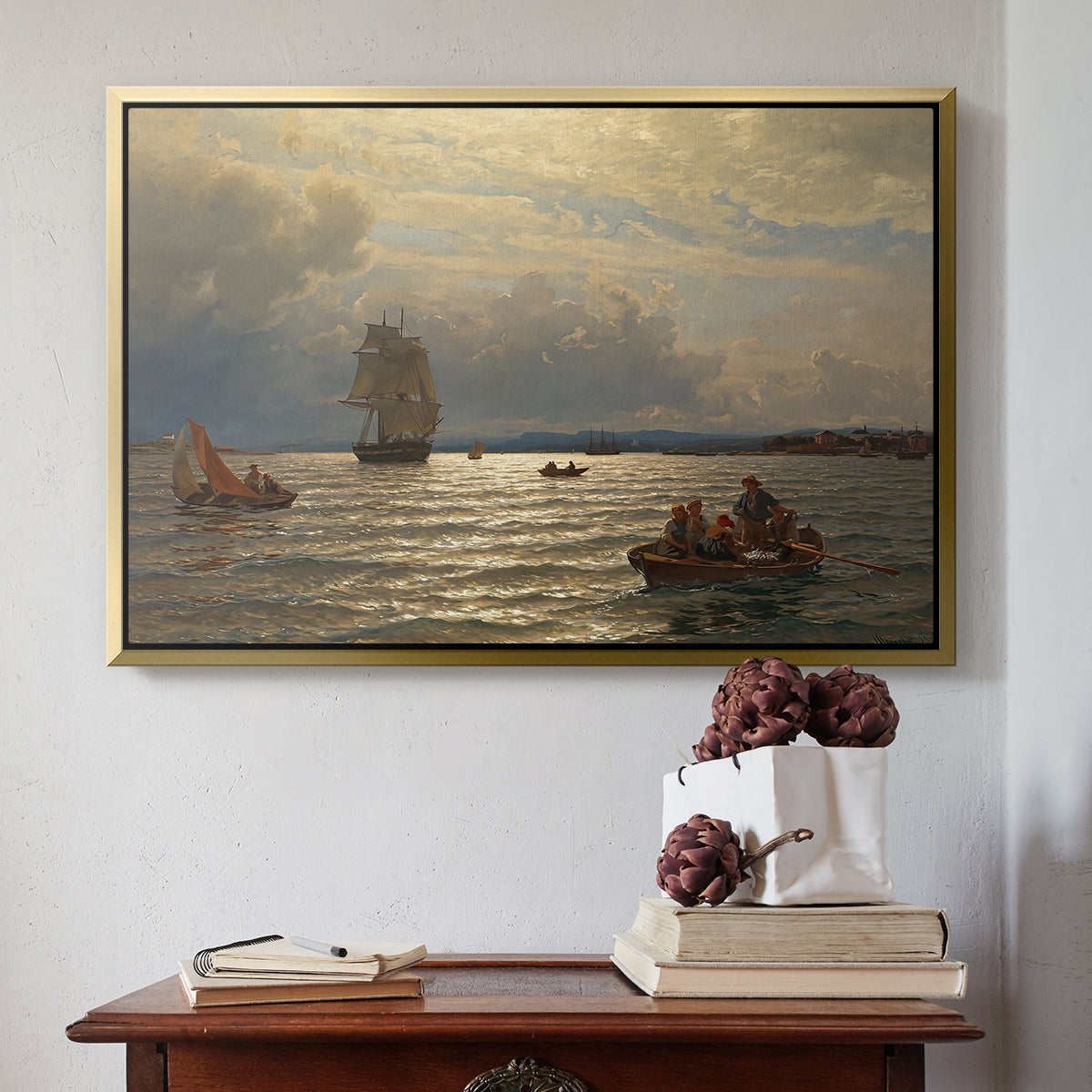 From the Inlet of Oslo, 1874 - Floater Framed Canvas Print