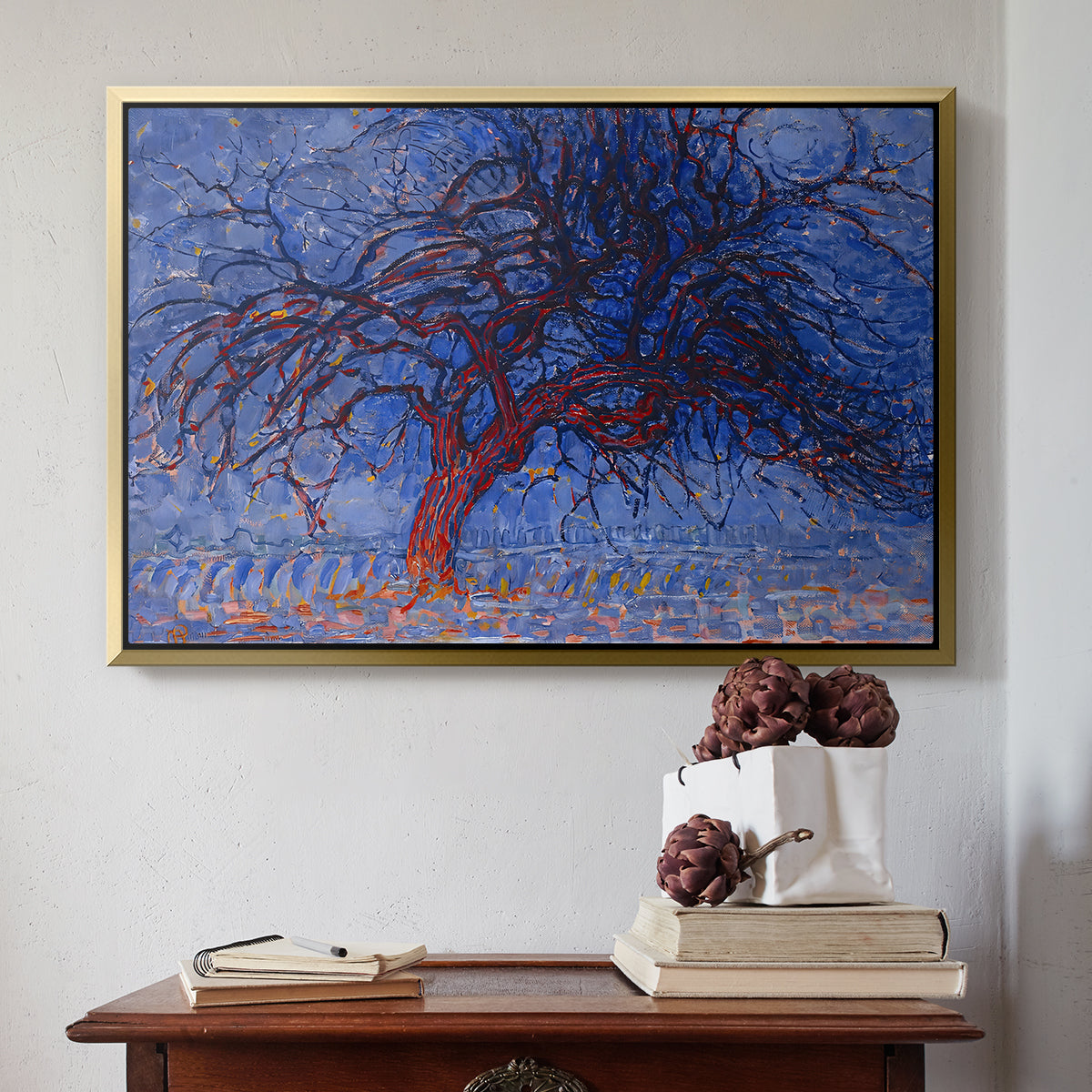 The Red Tree, 1909 - Floater Framed Canvas Print