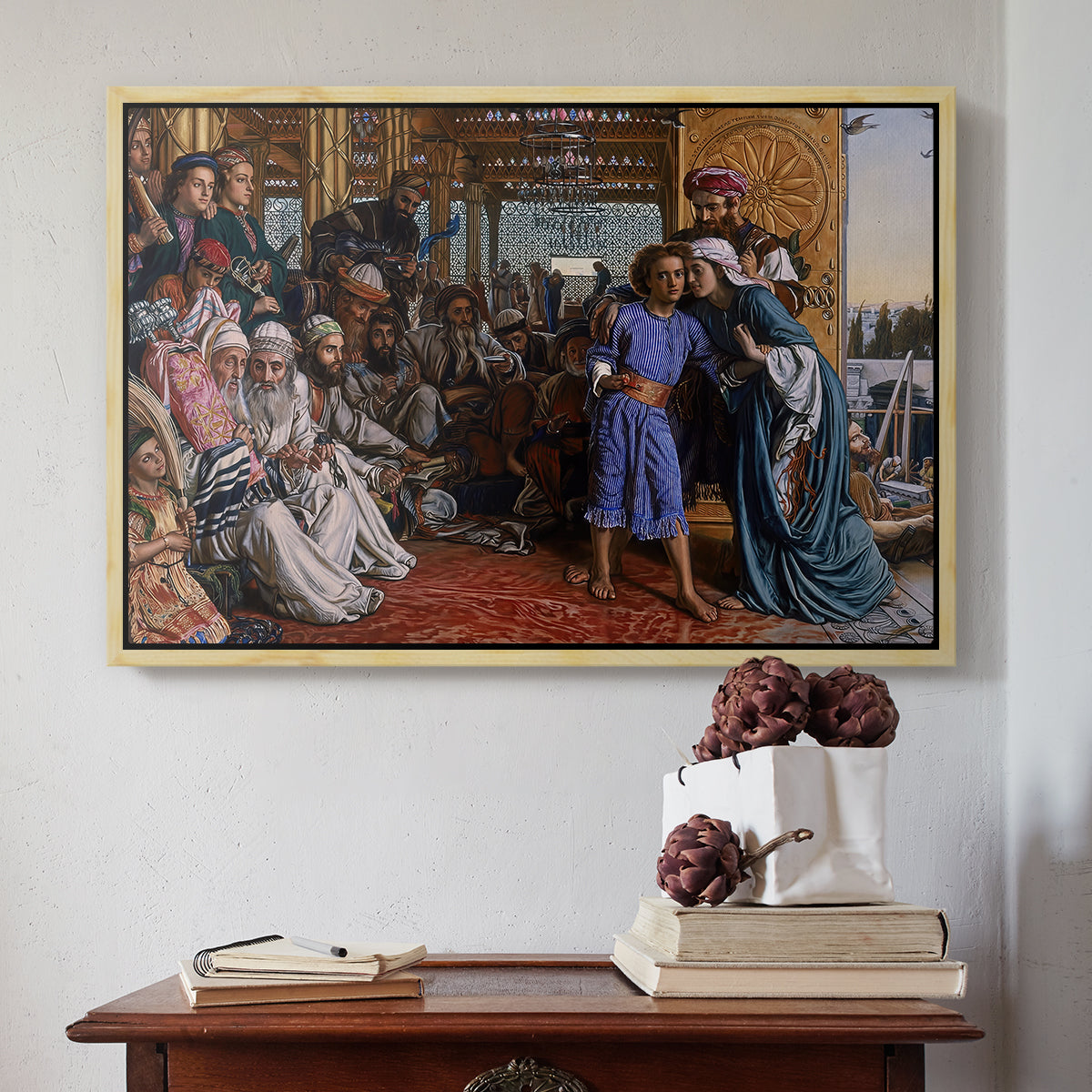 The Finding of the Saviour in the Temple, 1854-1860 - Floater Framed Canvas Print