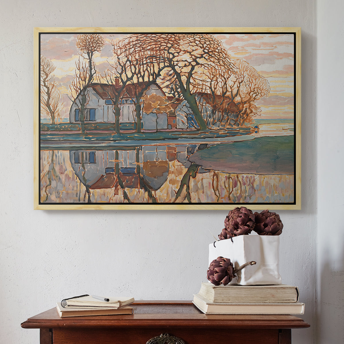 Farm near Duivendrecht, c. 1916 - Floater Framed Canvas Print