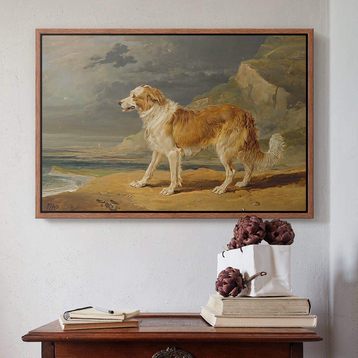 Rough-Coated Collie, 1809 - Floater Framed Canvas Print