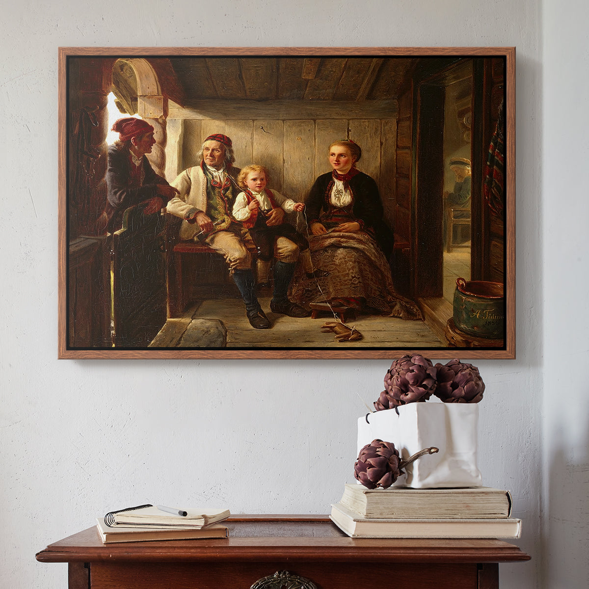 Neighbors (Naboer), 1855 - Floater Framed Canvas Print