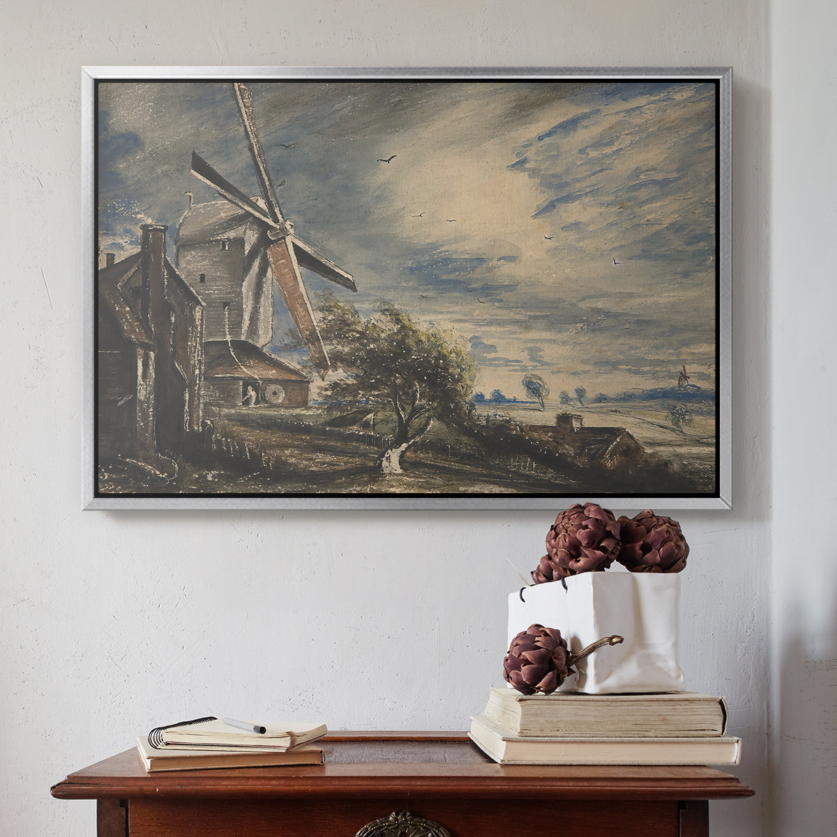 A Mill Near Colchester, c. 1833 - Floater Framed Canvas Print