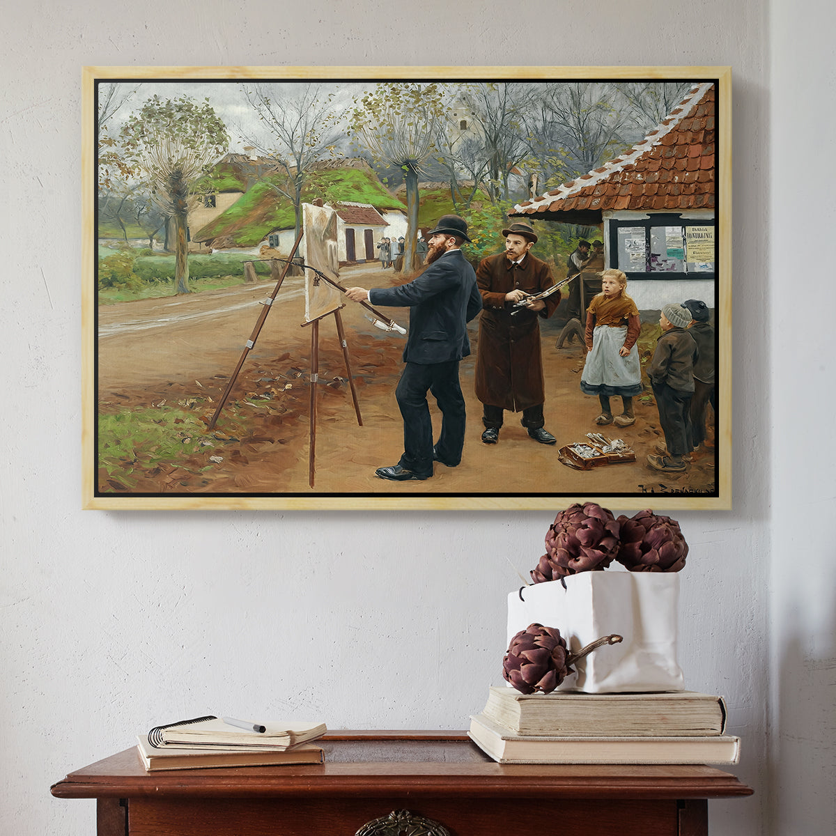 L. A. Ring Painting near Aasum Smithy, 1893 - Floater Framed Canvas Print