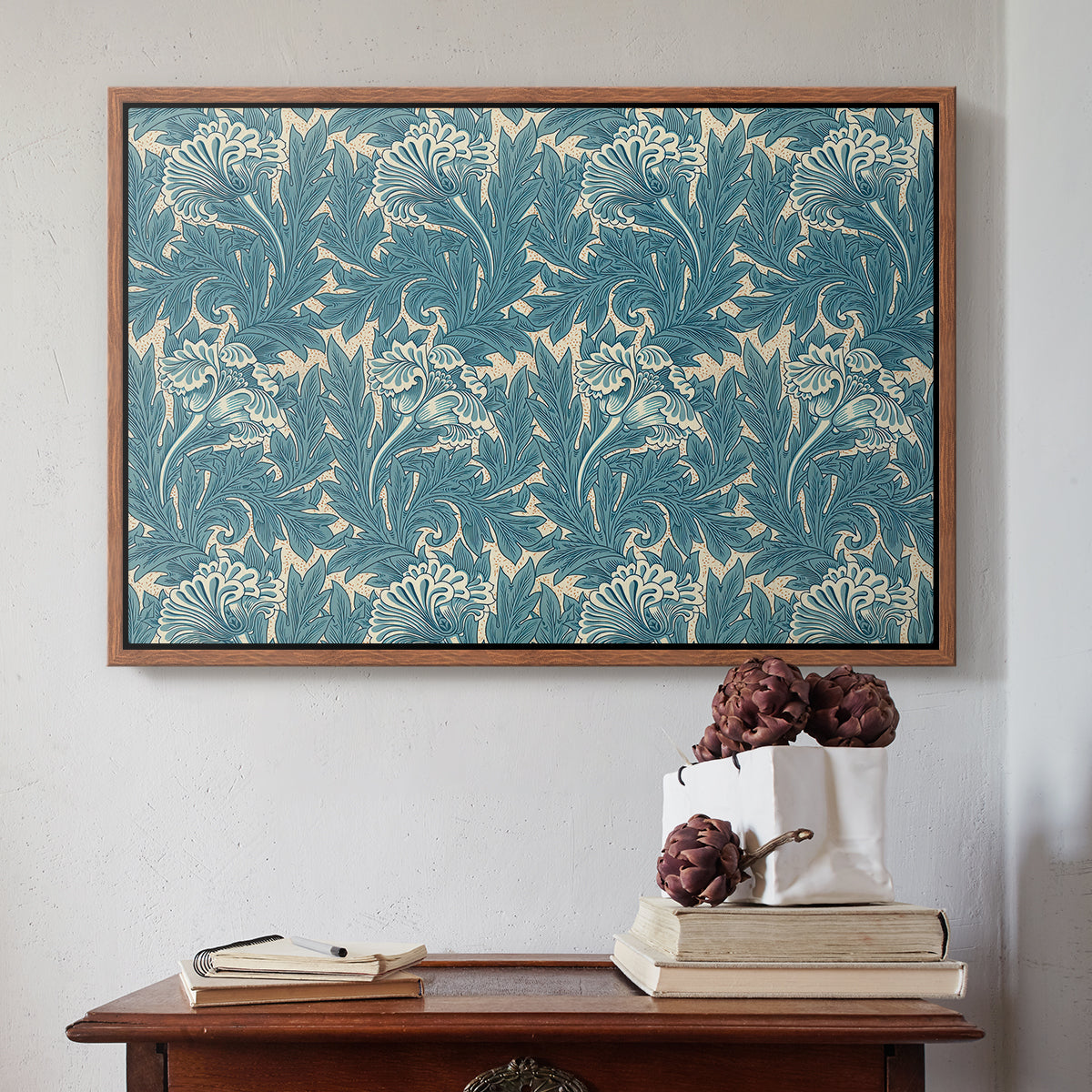 Tulip (Teal), 1875 - Floater Framed Canvas Print
