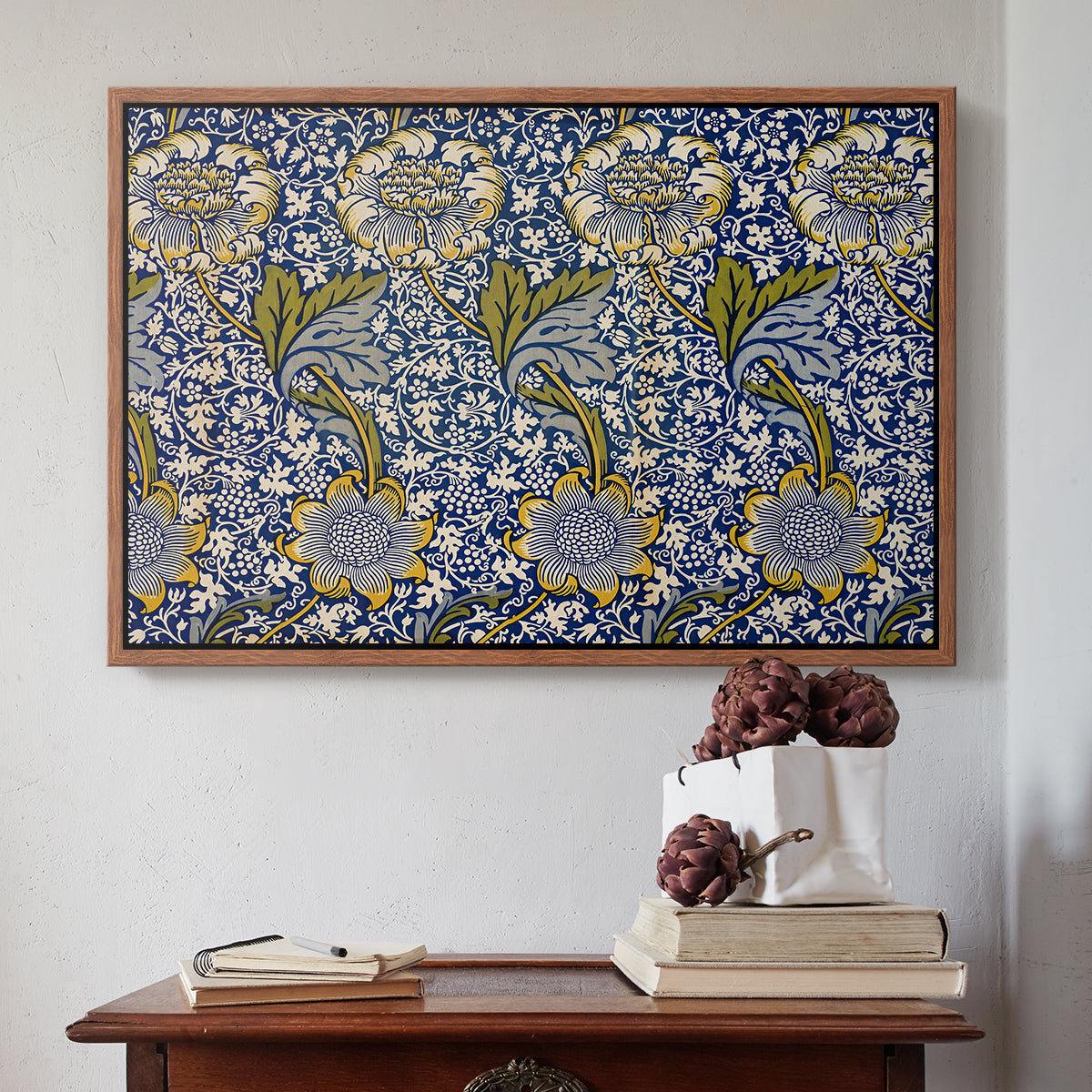 Kennet - Indigo/Gold, 1883 - Floater Framed Canvas Print