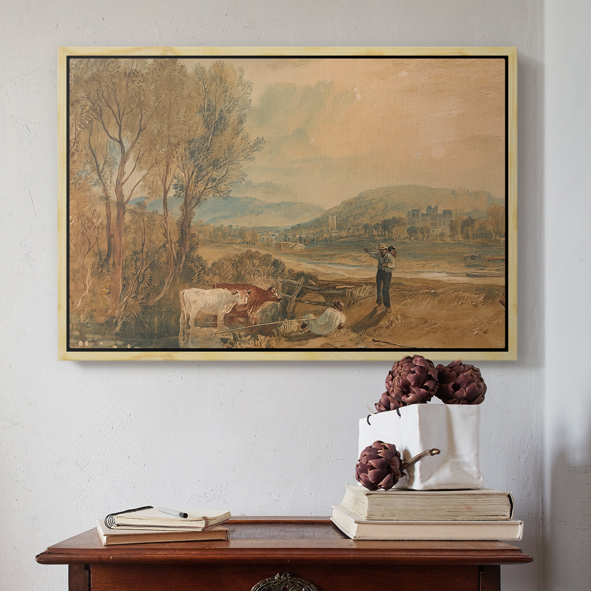 Lulworth Castle, Dorset, c. 1820 - Floater Framed Canvas Print