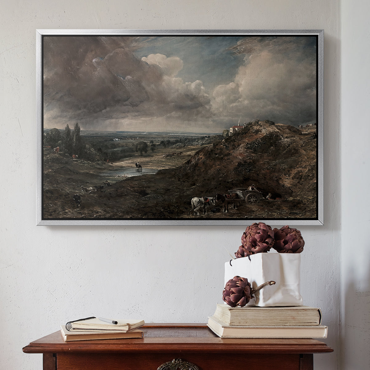 Branch Hill Pond, Hampstead Heath, c. 1828 - Floater Framed Canvas Print