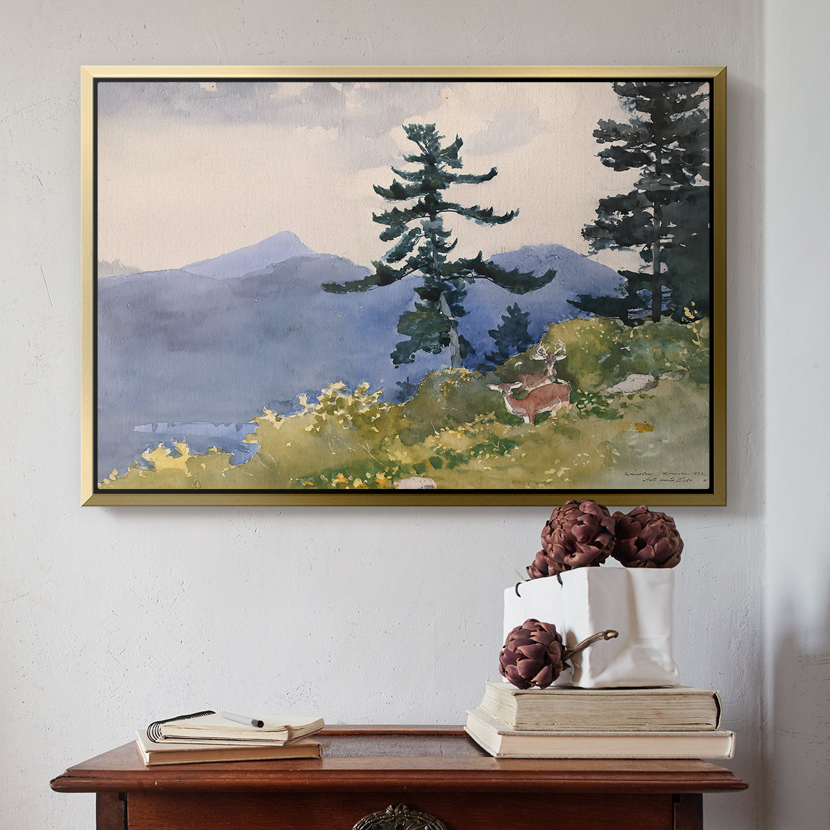 North Woods Club, Adirondacks, 1892 - Floater Framed Canvas Print