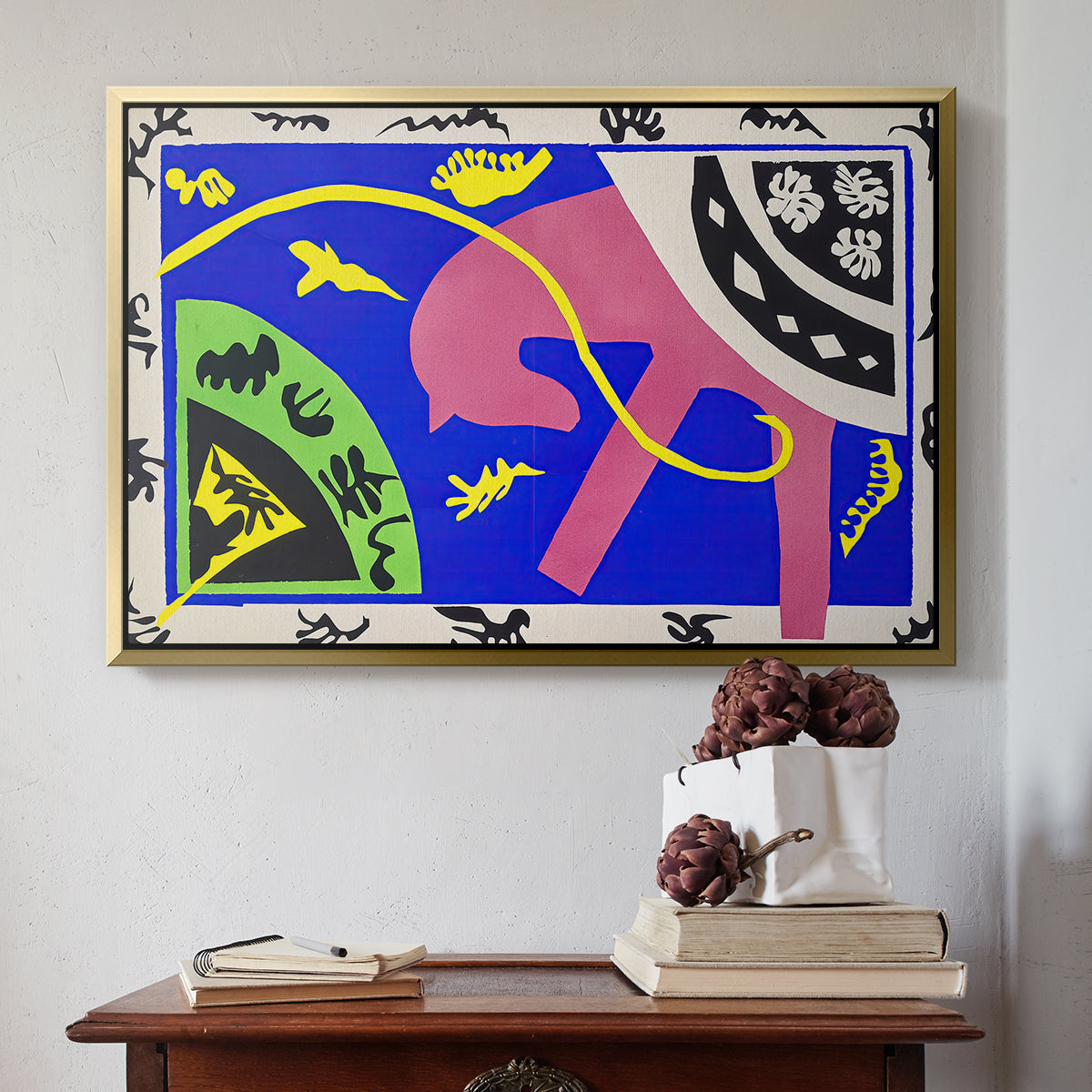 The Horse, the Rider and the Clown, from Jazz, 1947 - Floater Framed Canvas Print