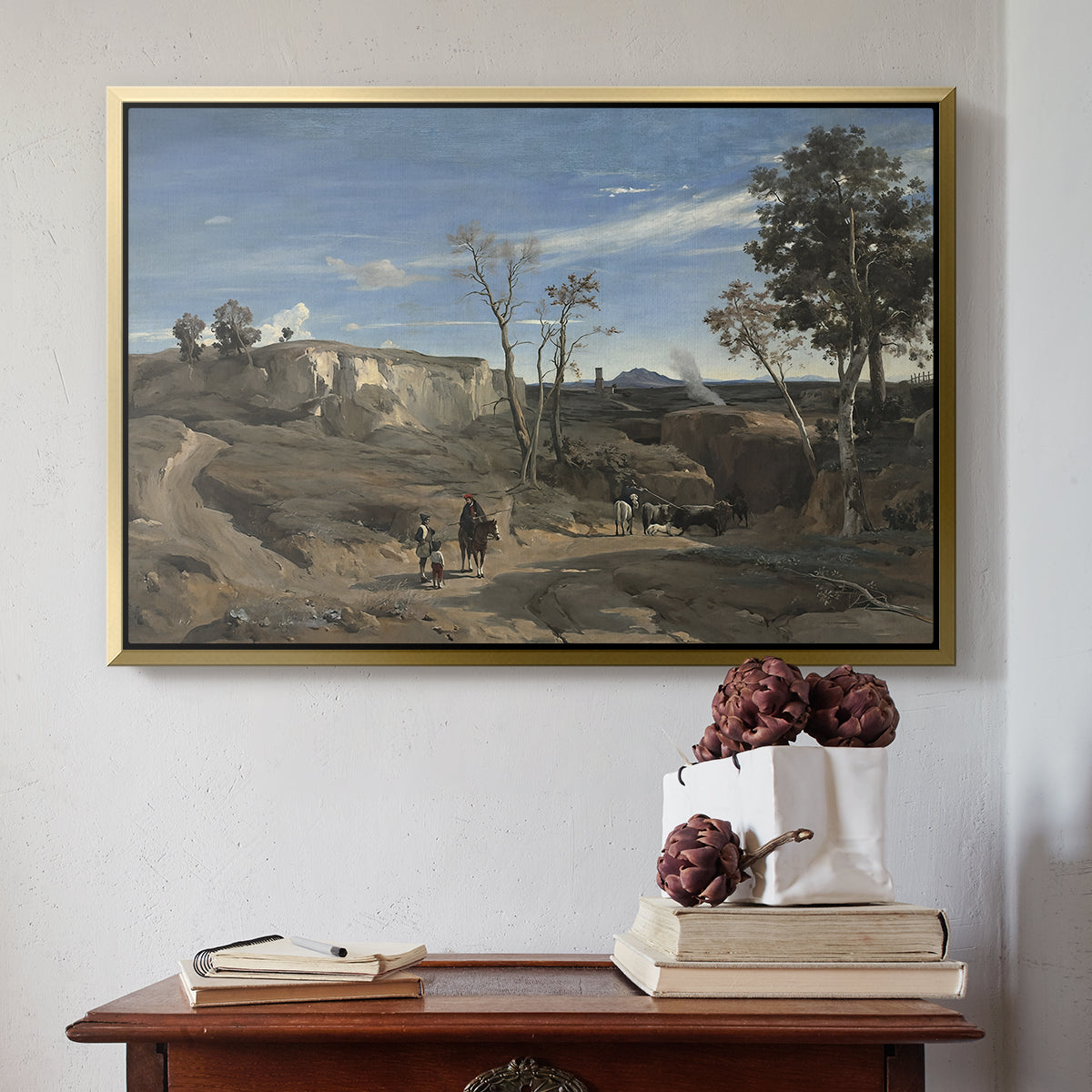 La Cervara, the Roman Campagna, c. 1830-1831 - Floater Framed Canvas Print